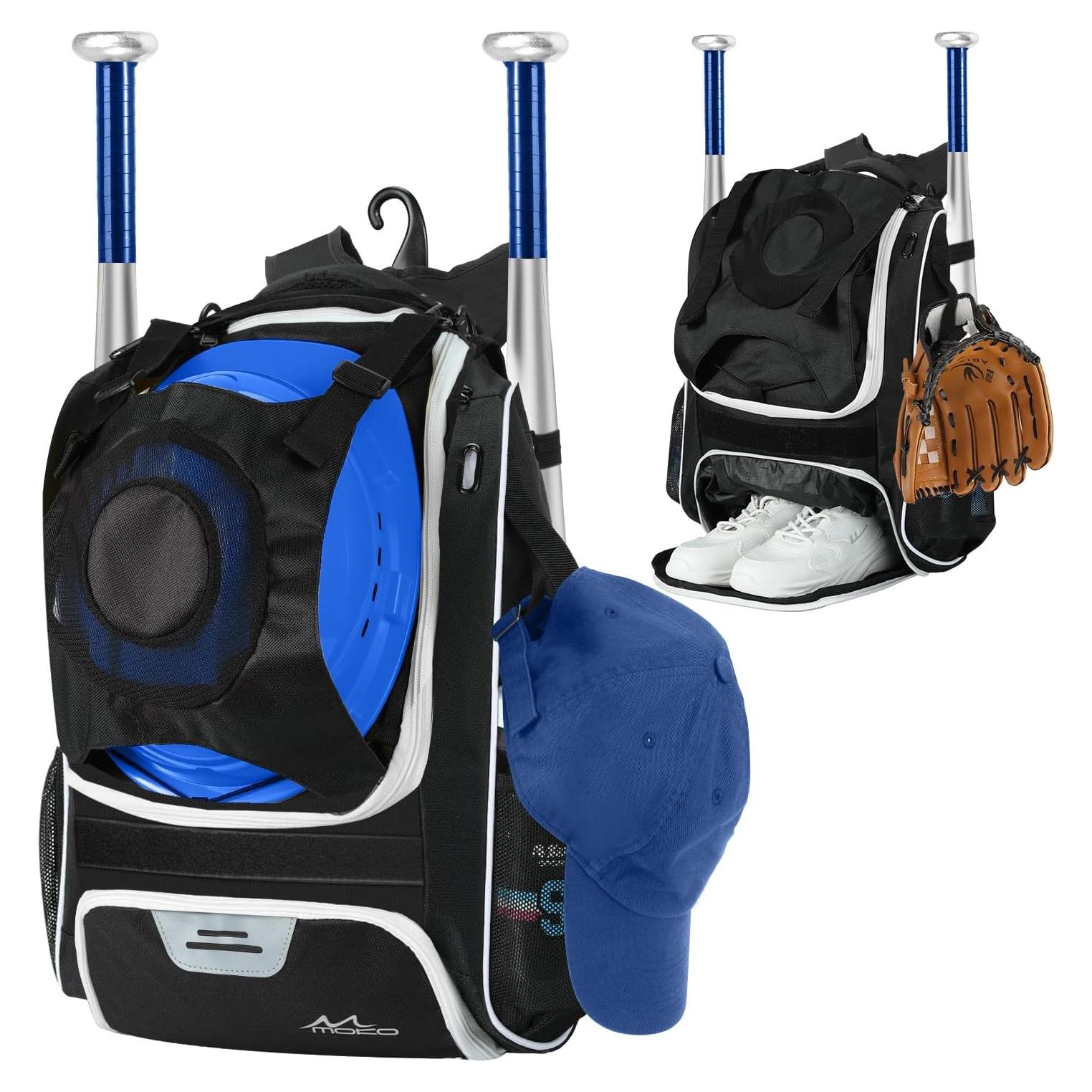 Mochila de Béisbol MoKo Negra con Compartimento para Zapatos