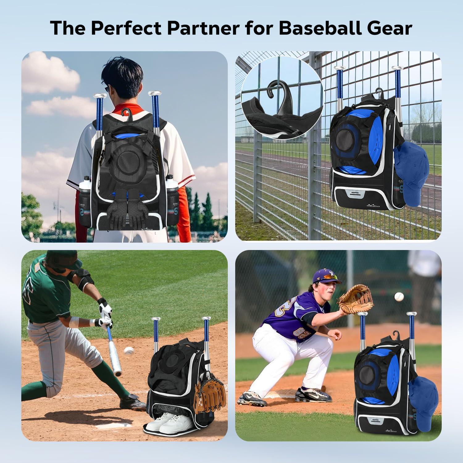 Mochila de Béisbol MoKo Negra con Compartimento para Zapatos