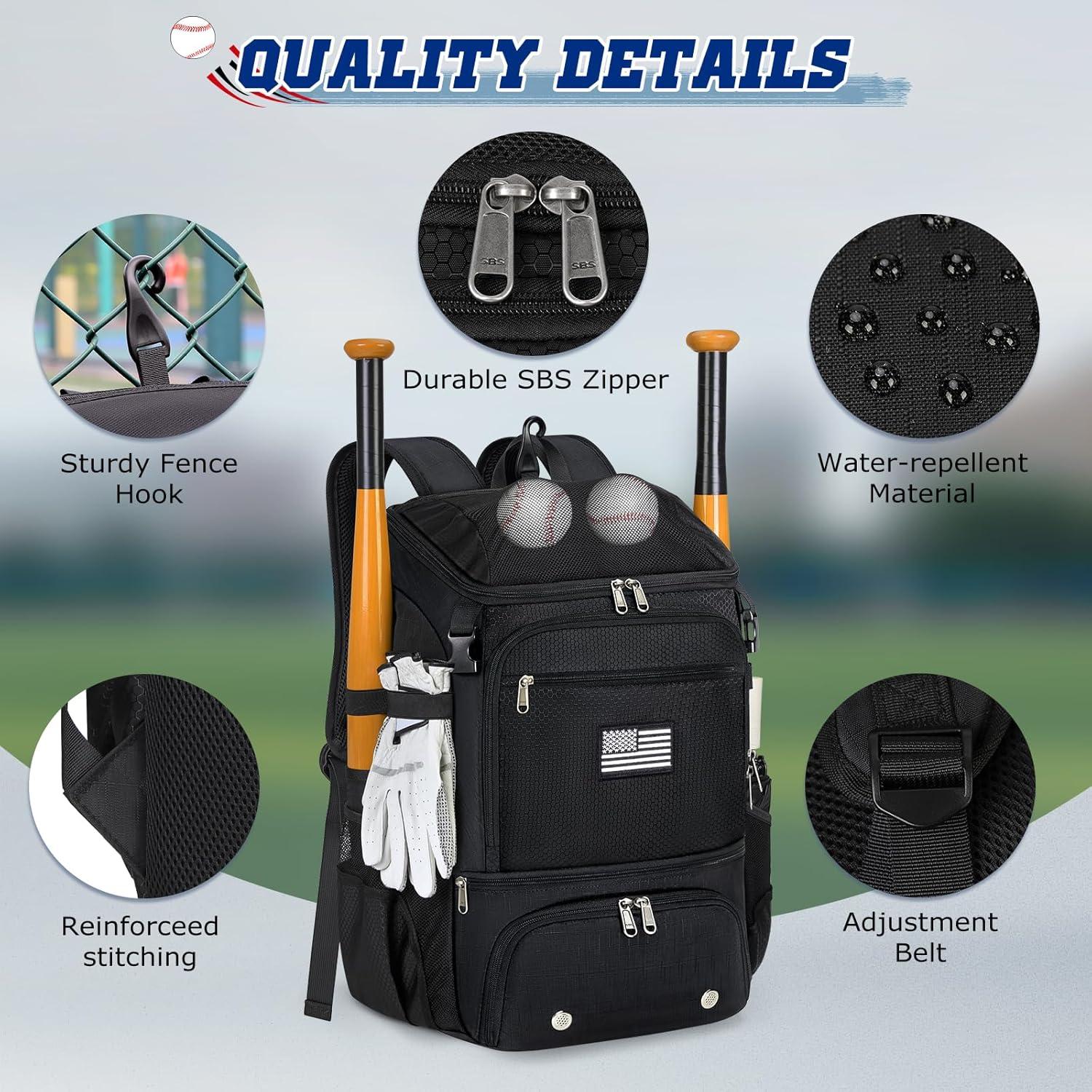 Mochila de béisbol RAINSMORE 9533 con compartimento para zapatos