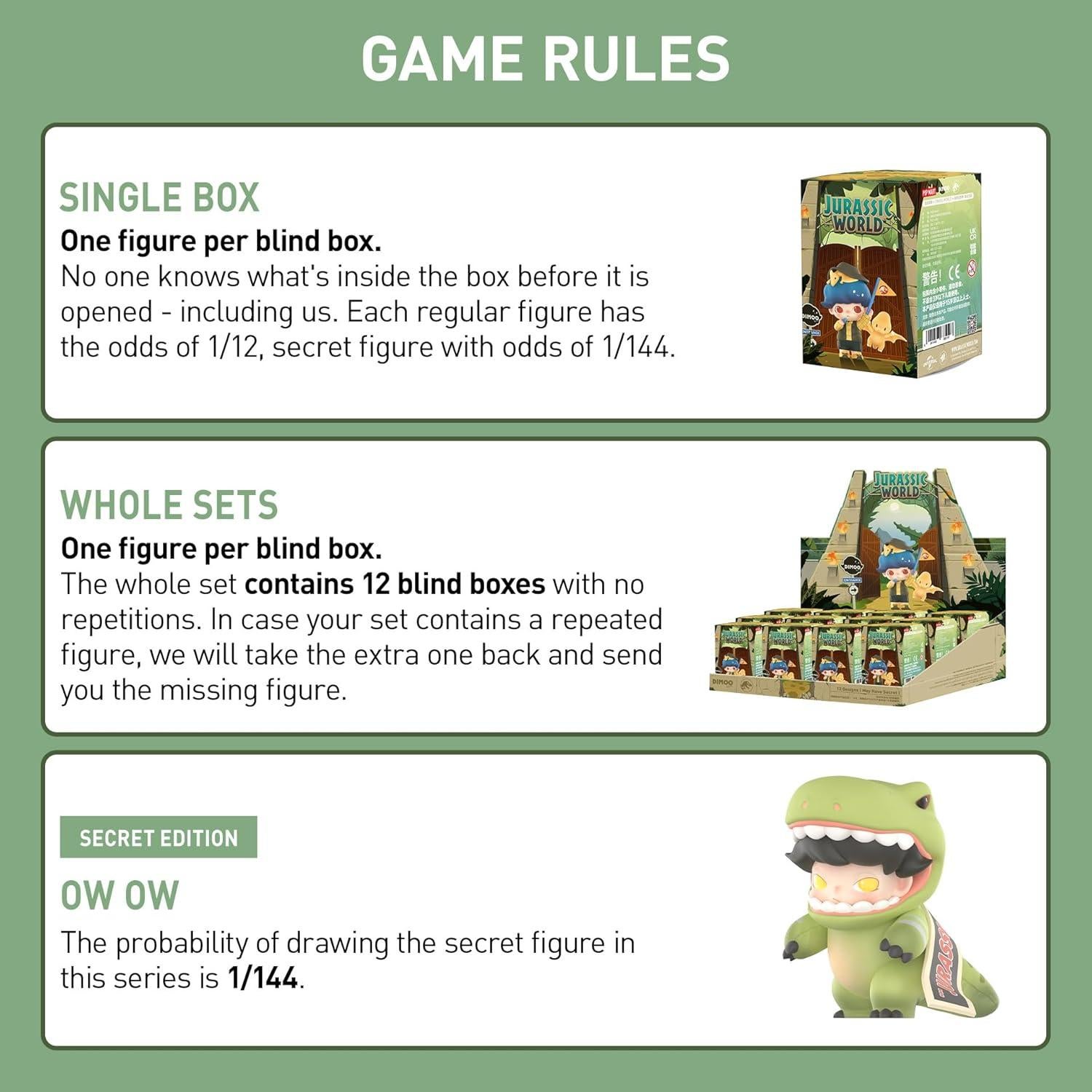 Figuras de Caja Ciega POP MART Dimoo Jurásico Mundo - Juego Completo