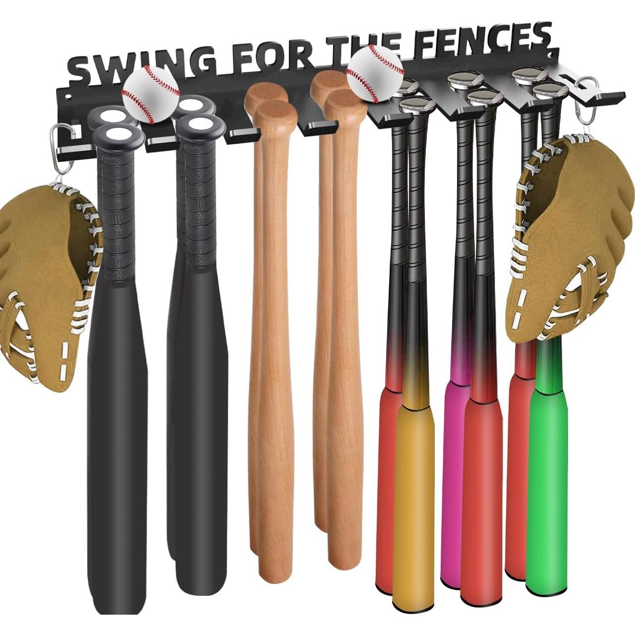 Soporte de Almacenamiento para Bate de Béisbol Sahans - Montaje en Pared, 14 Bates