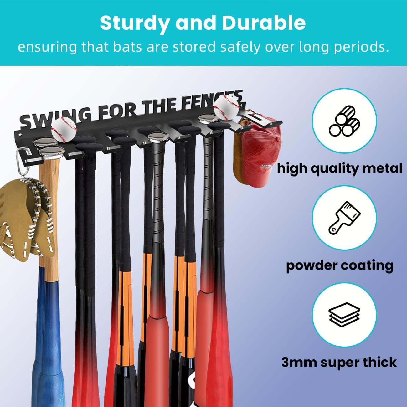 Soporte de Almacenamiento para Bate de Béisbol Sahans - Montaje en Pared, 14 Bates