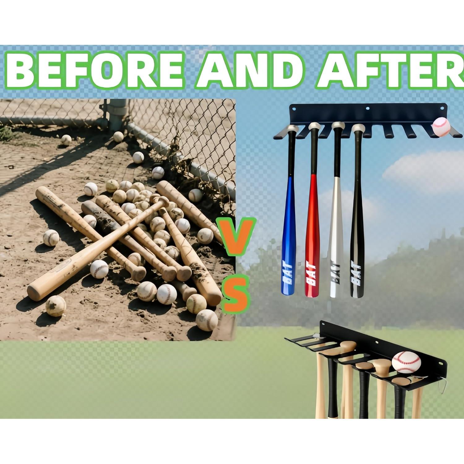 Soporte de Bate de Béisbol XYittkl Montado en Pared 16 Bates