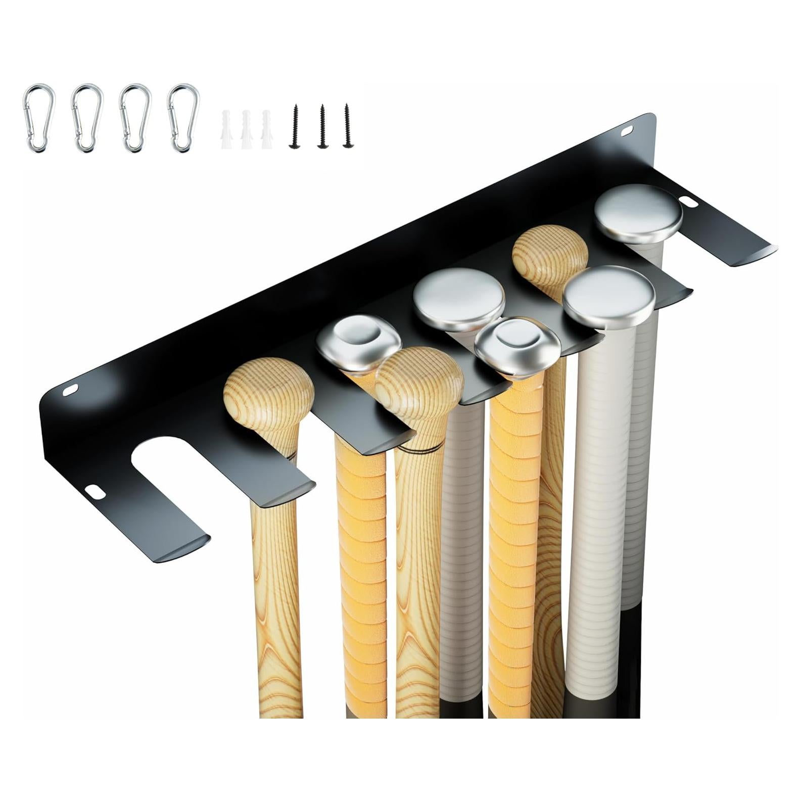 Soporte para Bate de Béisbol Naissian Montado en Pared - Metal Resistente