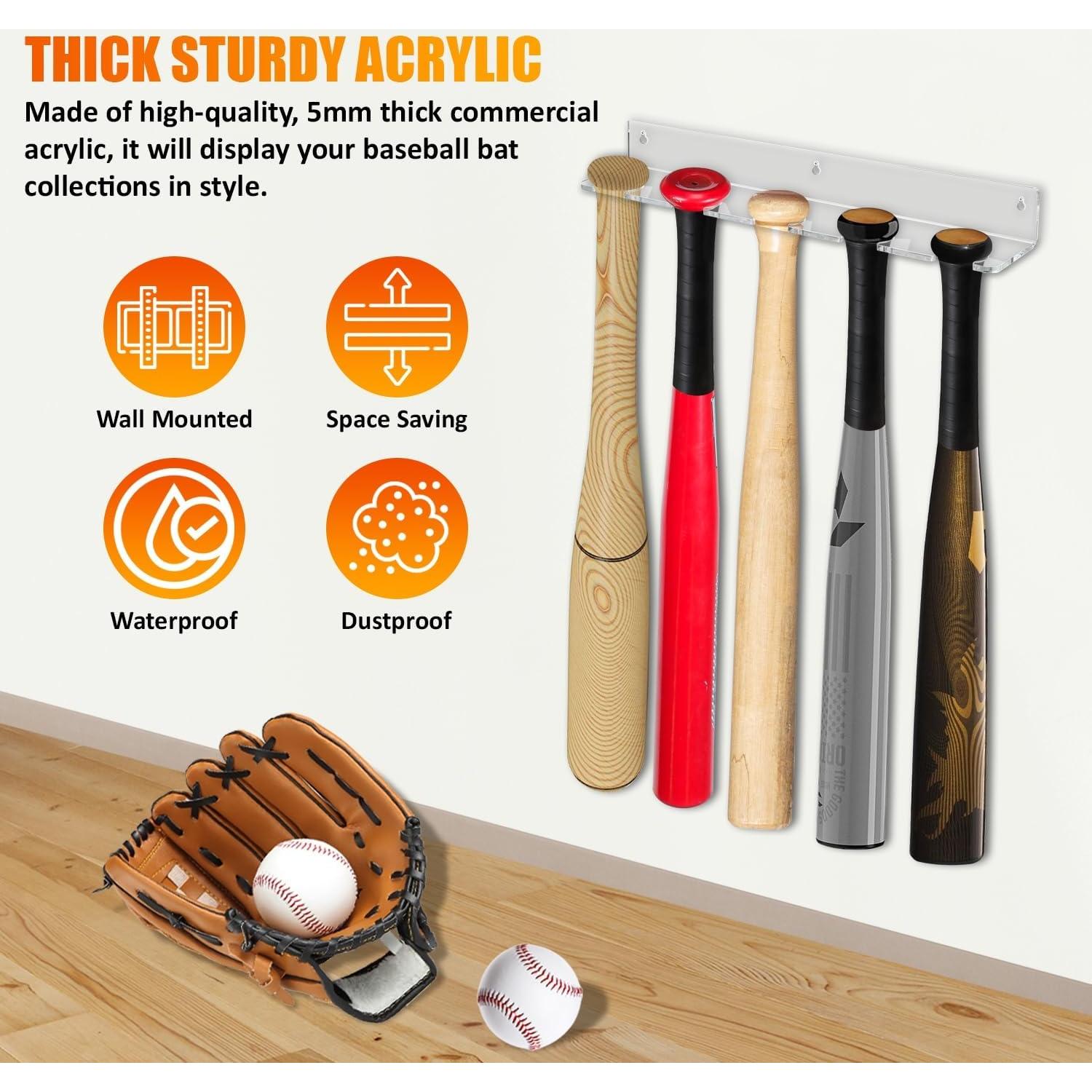 Soporte de exhibición para 5 bates de béisbol Oakmont - Acrílico