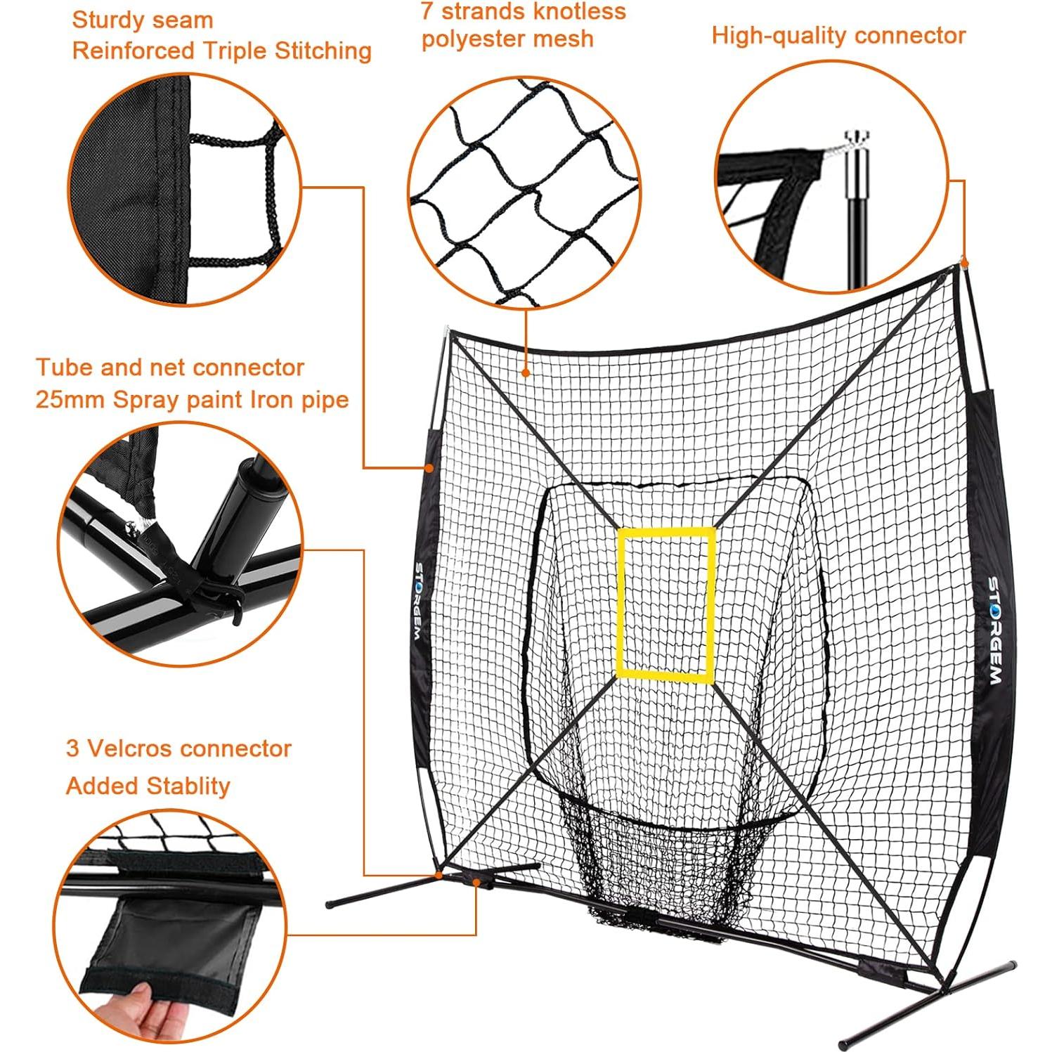 Red de Práctica de Béisbol Storgem 213x213cm con Tee
