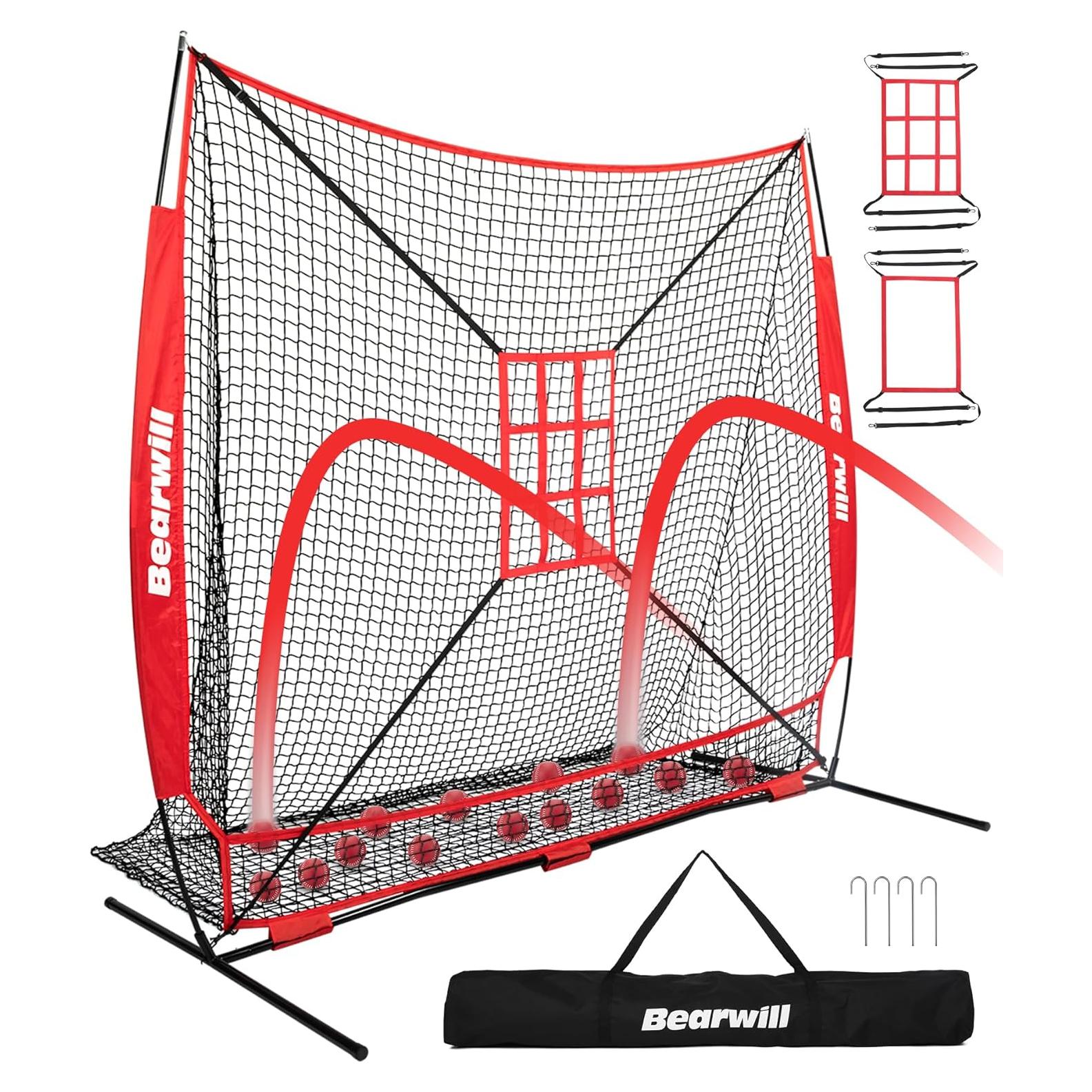 Red de Béisbol Bearwill 7x7 pies con Sistema de Recolección