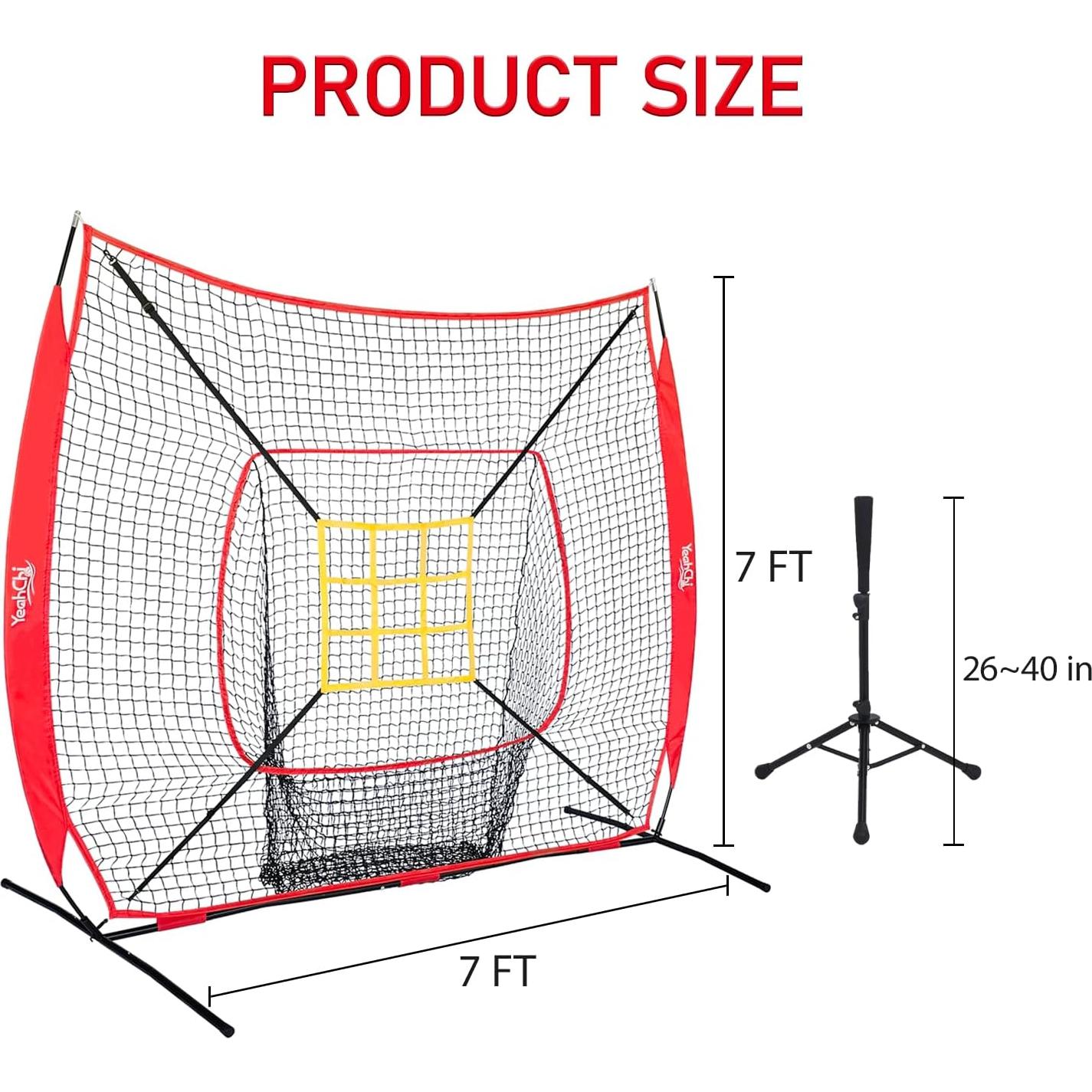 Red de Béisbol Portátil YeahChi YC-701 2.13x2.13m con Tee