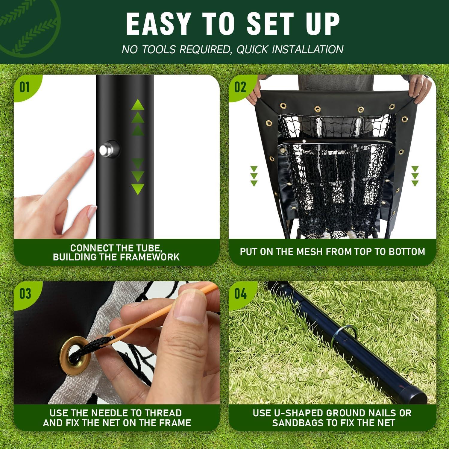 Red de Lanzamiento Cricosner BPN-B9 Ajustable para Béisbol