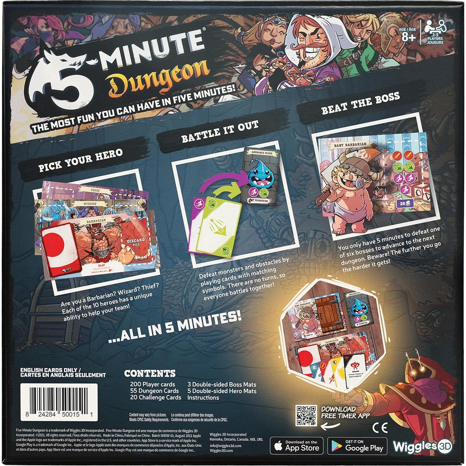 Juego de Mesa Dungeon de 5 Minutos Wiggles 3D | 2-5 Jugadores