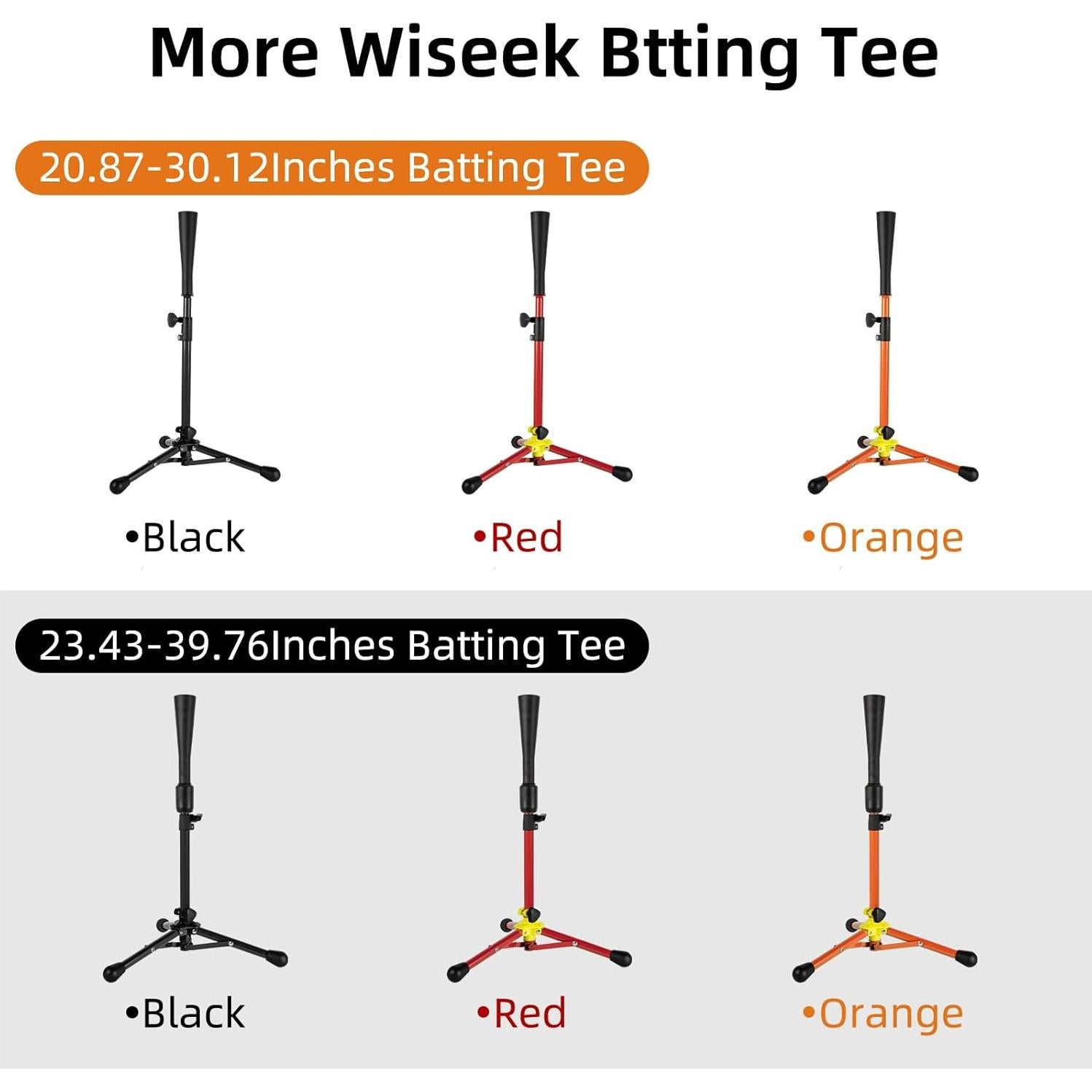 Tee de Béisbol Ajustable Wiseek BT-Negro para Niños 59.69-101.06 cm