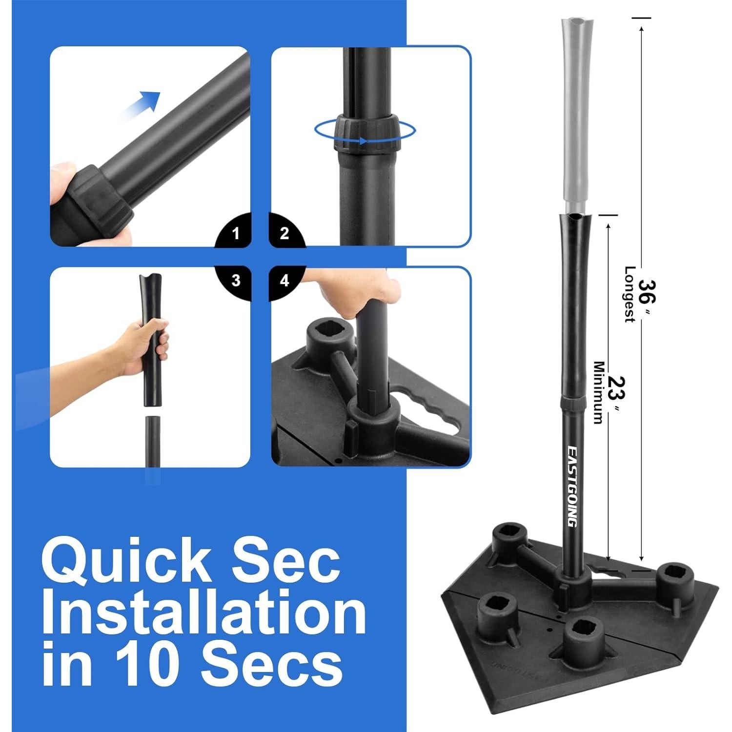 Tee de Bateo Portátil Eastgoing Ajustable 5 Posiciones Béisbol