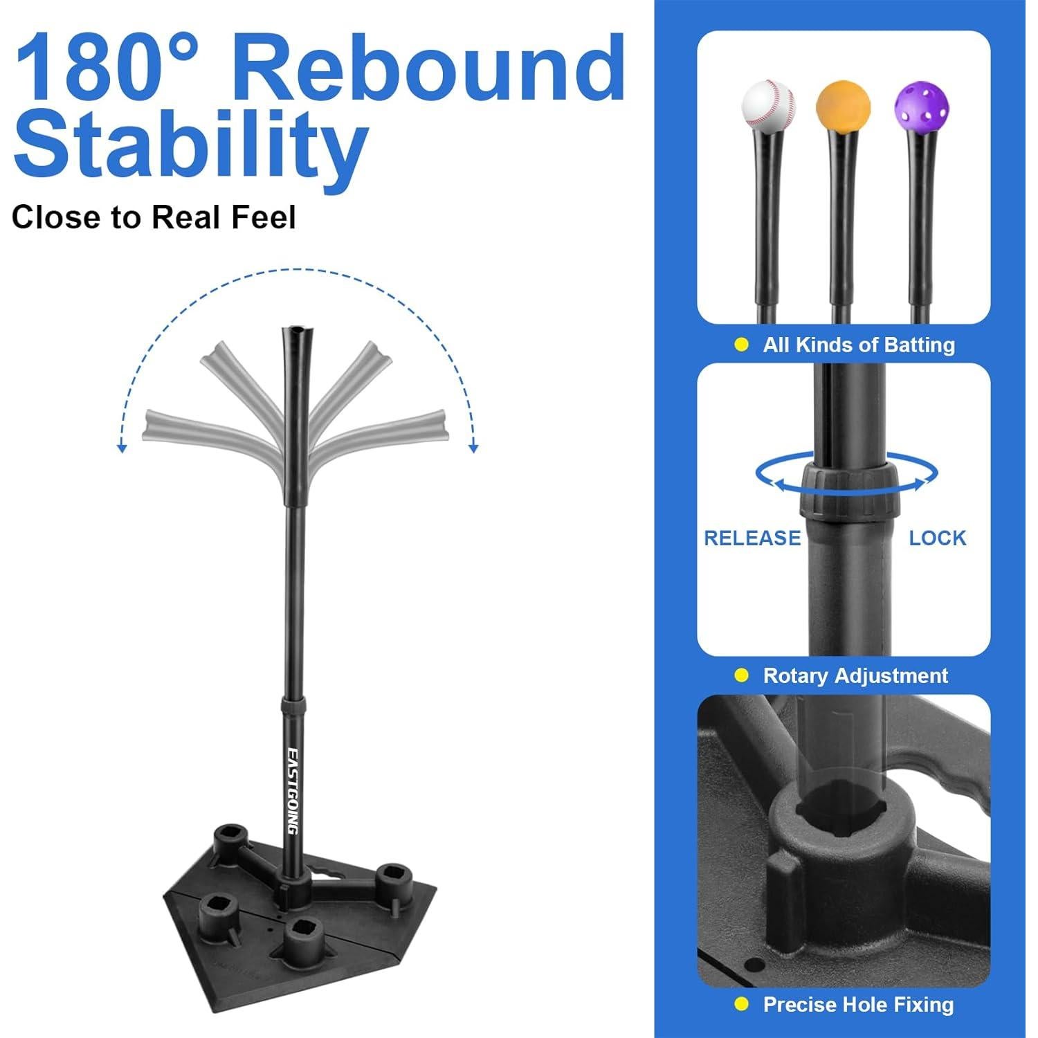 Tee de Bateo Portátil Eastgoing Ajustable 5 Posiciones Béisbol