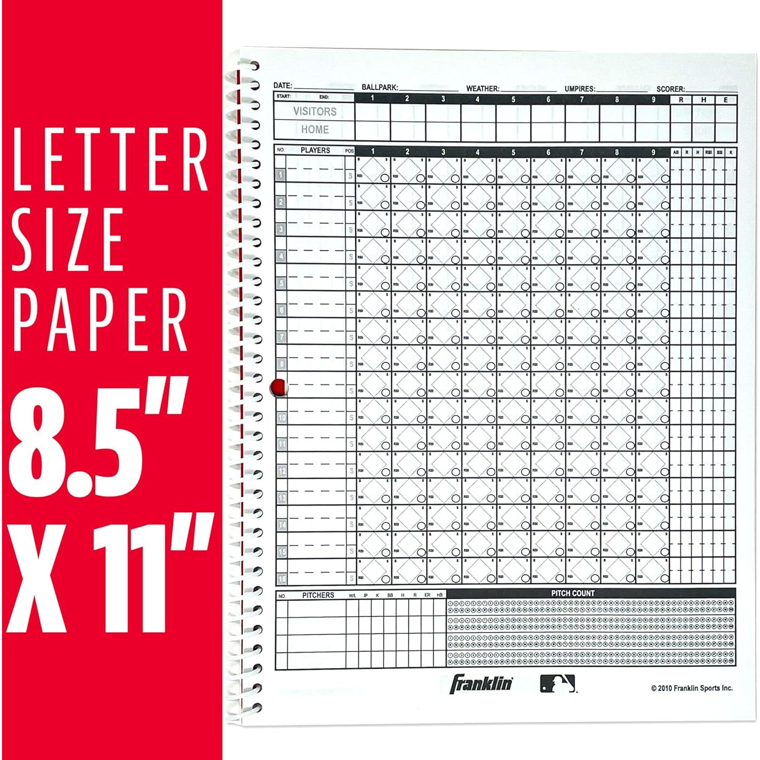 Libro de Puntuaciones de Béisbol y Softbol Franklin Sports - 25 Juegos