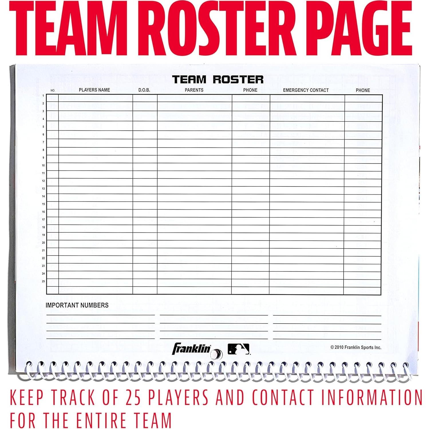 Libro de Puntuaciones de Béisbol y Softbol Franklin Sports - 25 Juegos