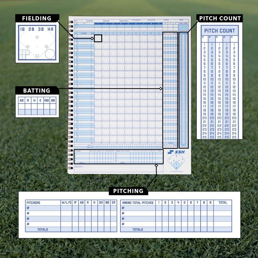 Libro Oficial de Puntuación SSK 50 Juegos Béisbol + Softbol