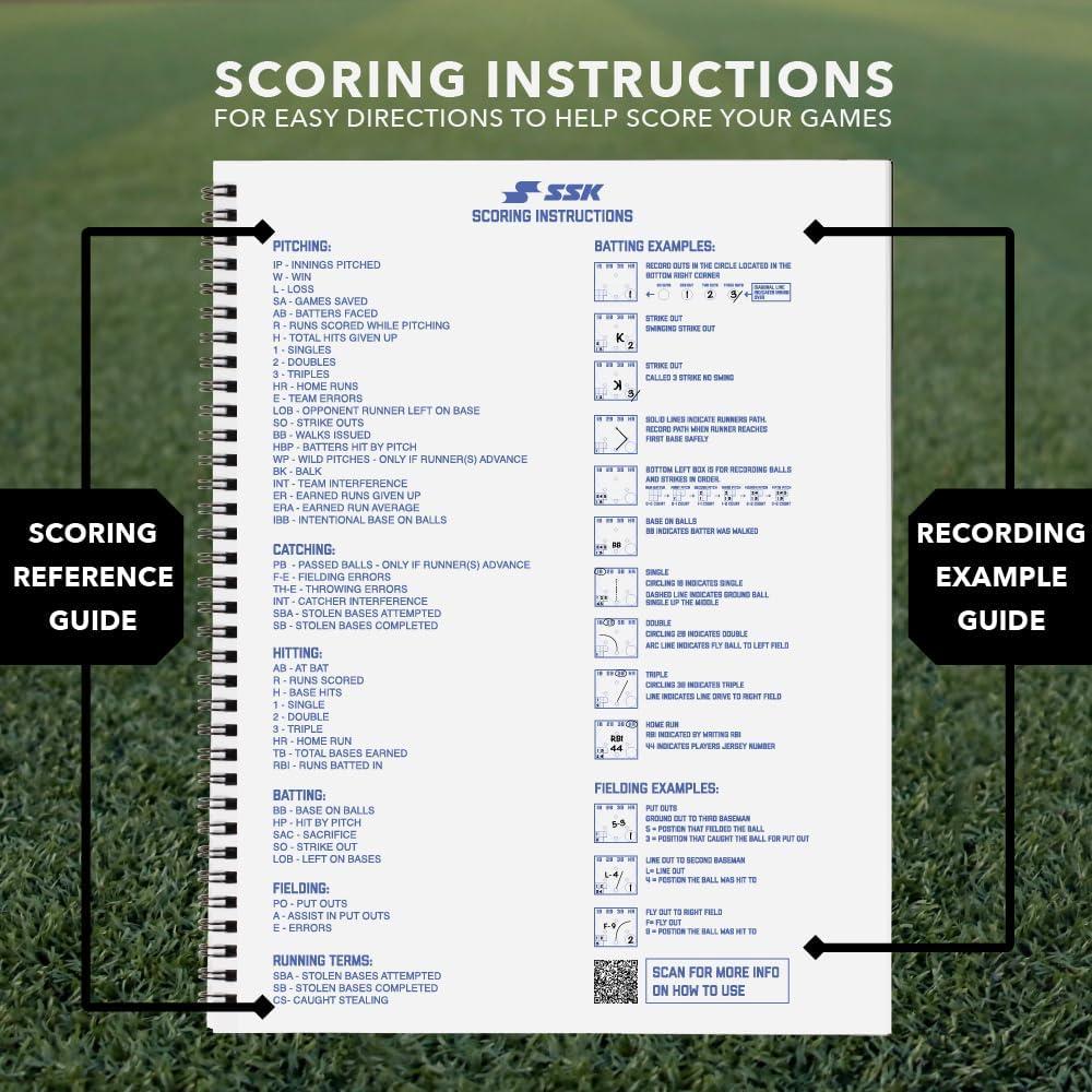 Libro Oficial de Puntuación SSK 50 Juegos Béisbol + Softbol