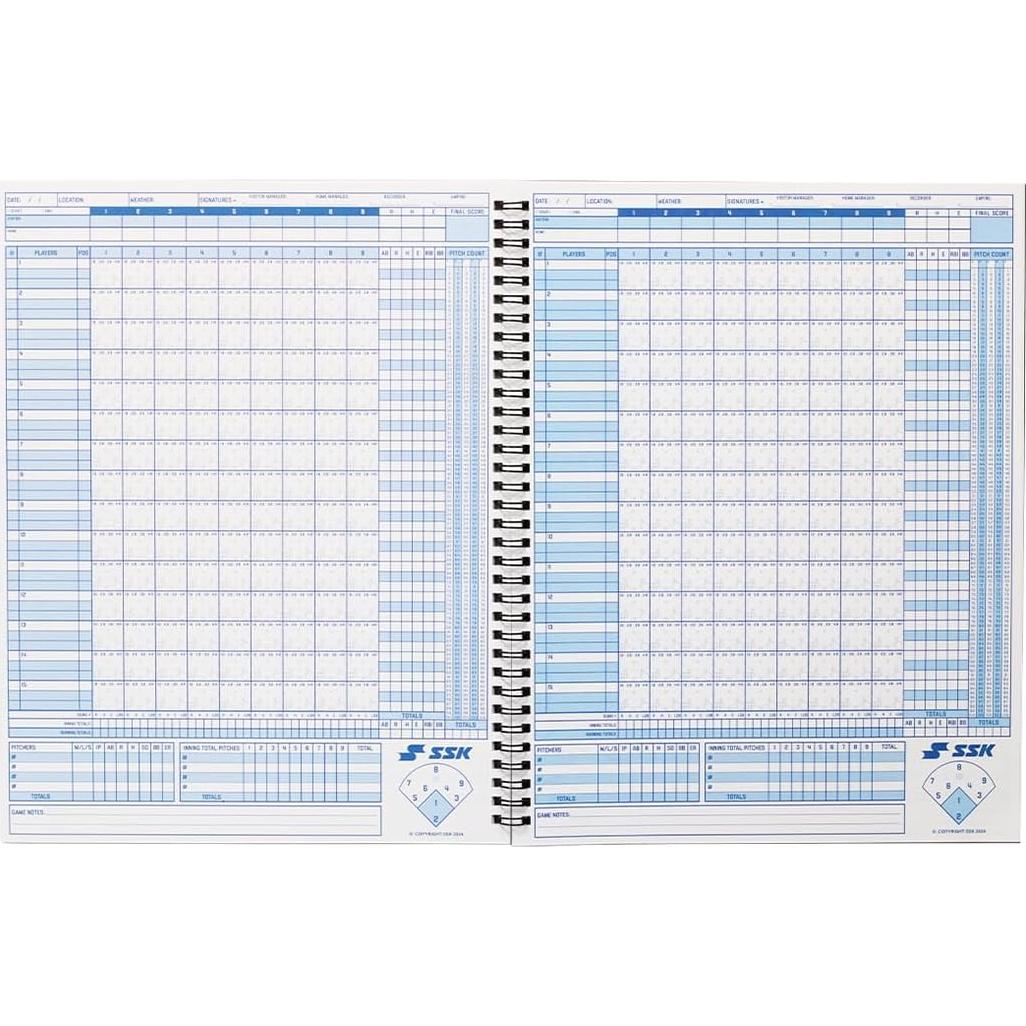 Libro Oficial de Puntuación SSK 50 Juegos Béisbol + Softbol