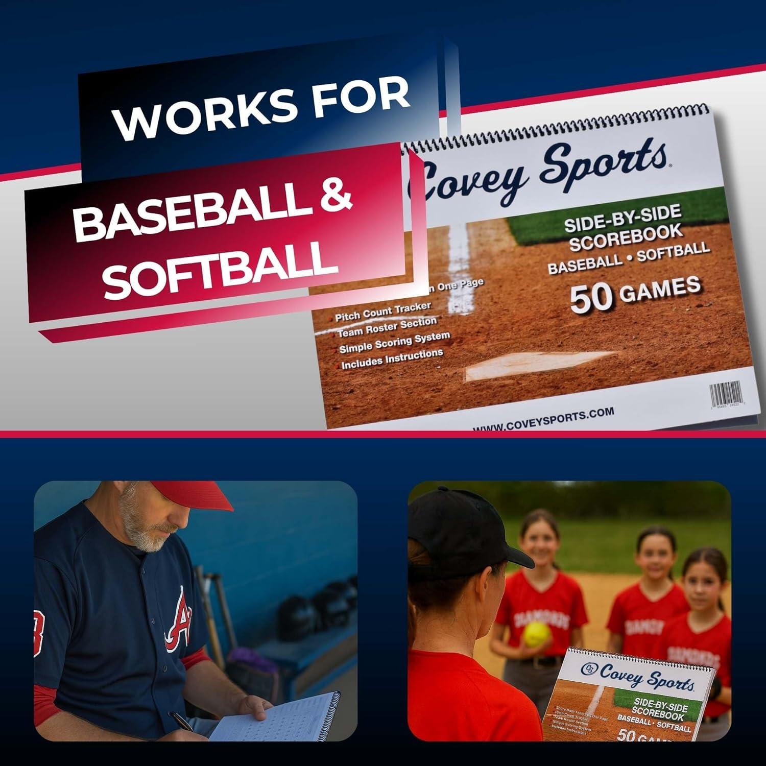 Libro de Puntuación de Béisbol y Softbol Covey Sports 50 Juegos
