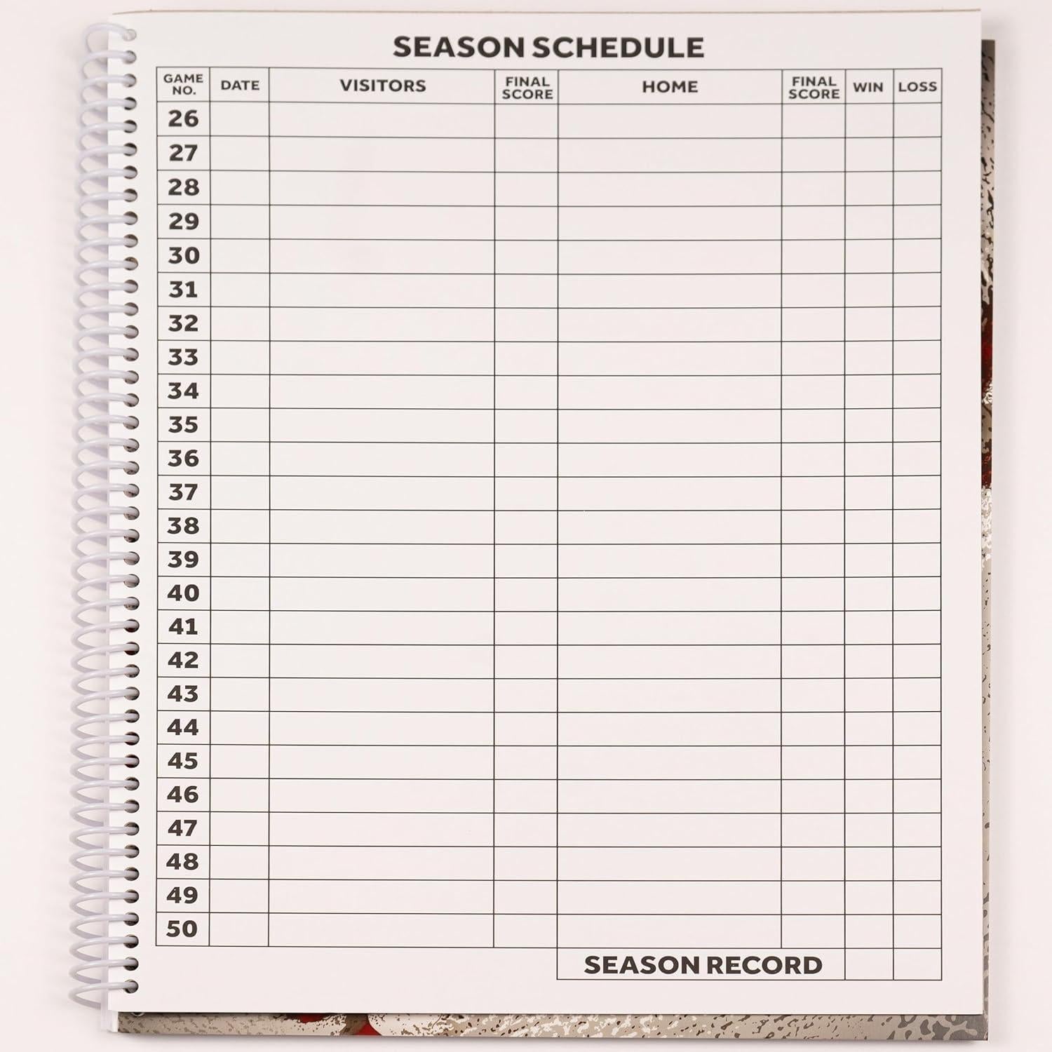 Libro de Puntuaciones de Béisbol Elite Murray - 50 Juegos