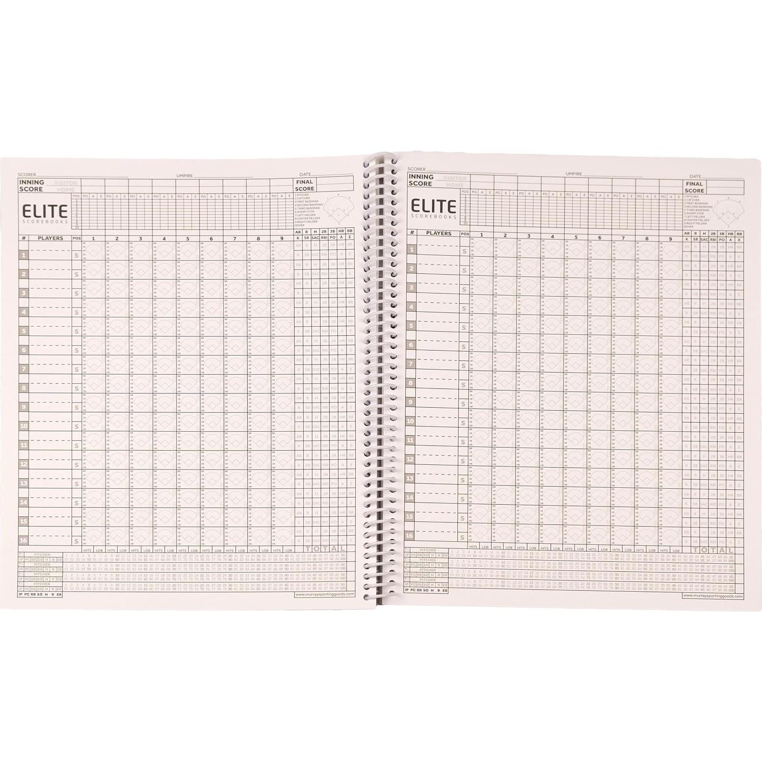 Libro de Puntuaciones de Béisbol Elite Murray - 50 Juegos
