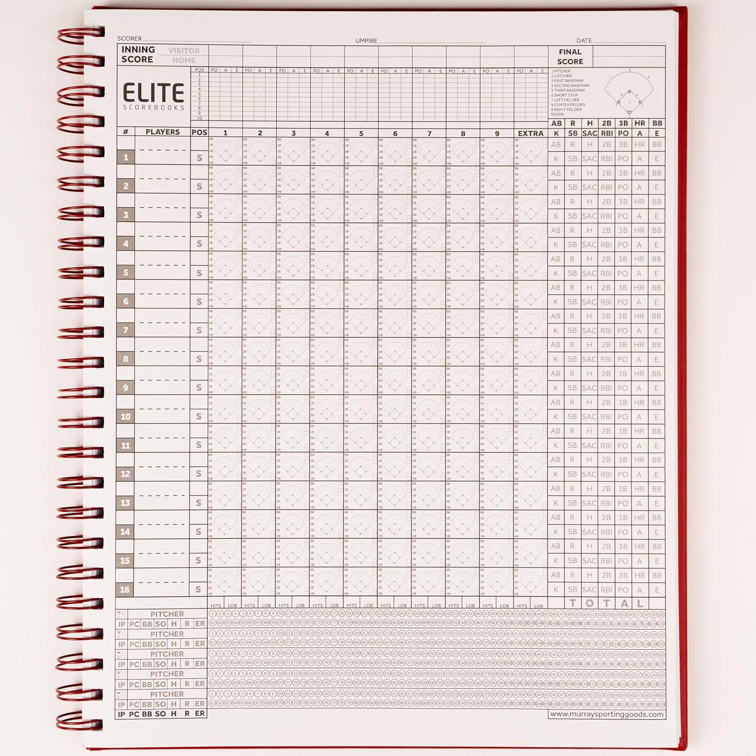 Libro de Anotaciones Premium Béisbol/Softbol Murray 60 Juegos