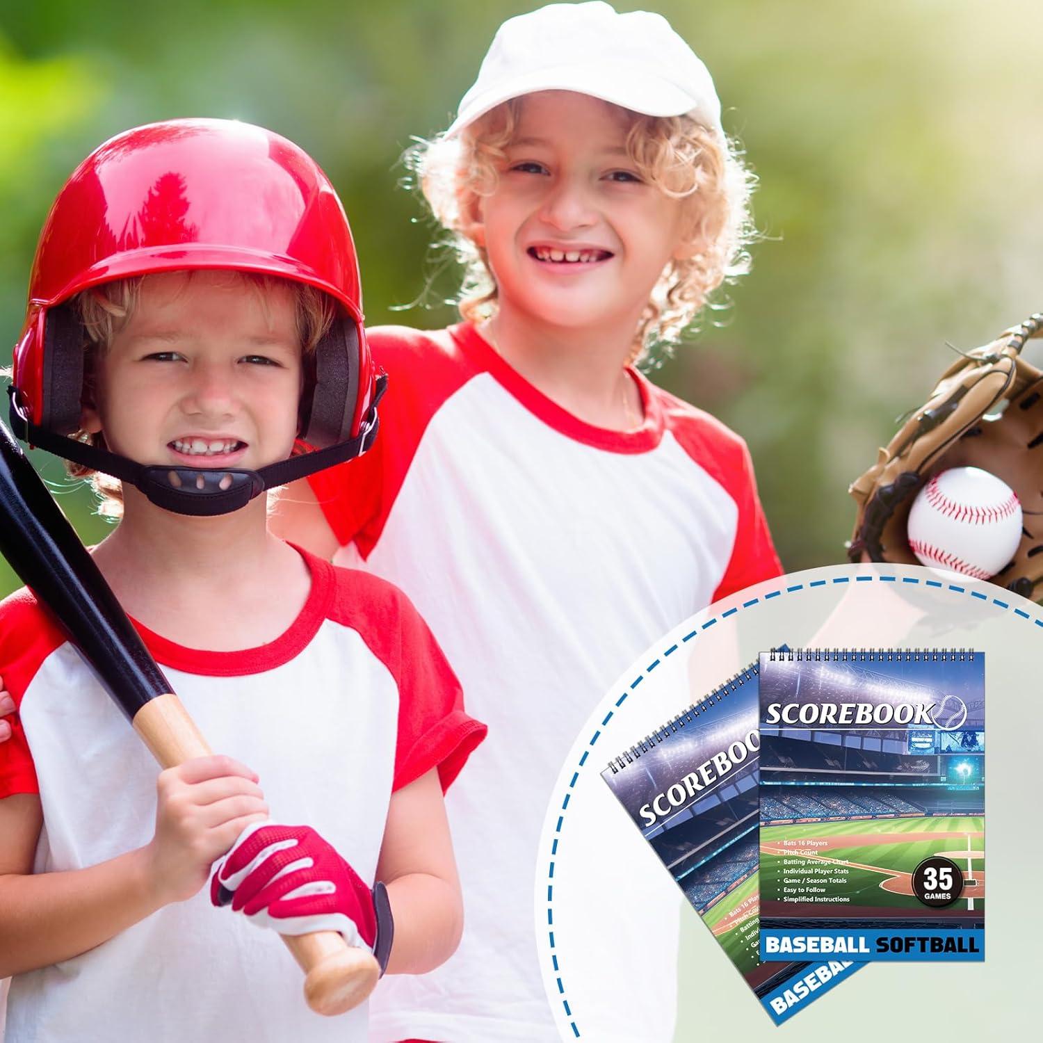 Libros de Puntuación de Béisbol Qilery - 2 Pcs, 35 Juegos, 29.5x21 cm
