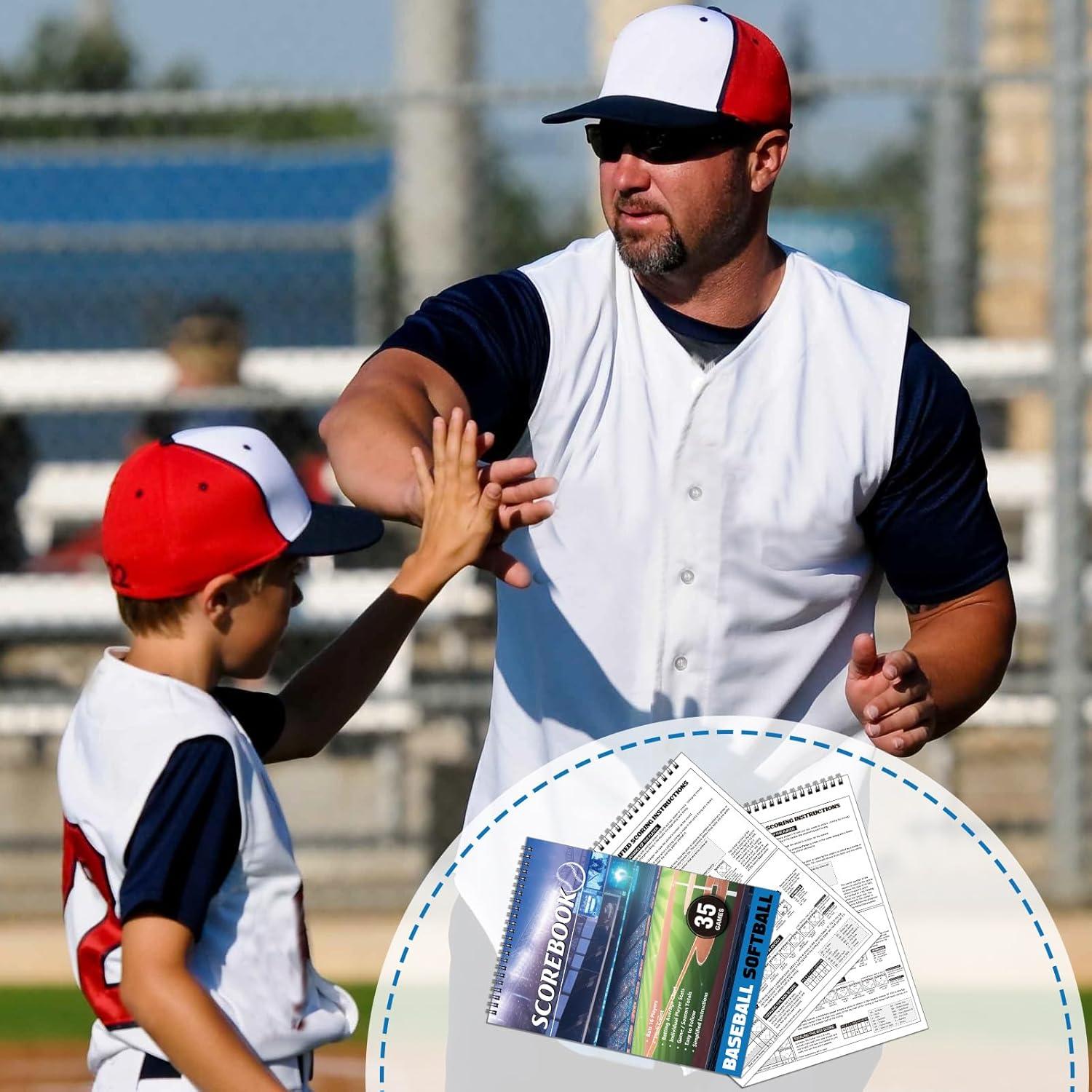 Libros de Puntuación de Béisbol Qilery - 2 Pcs, 35 Juegos, 29.5x21 cm