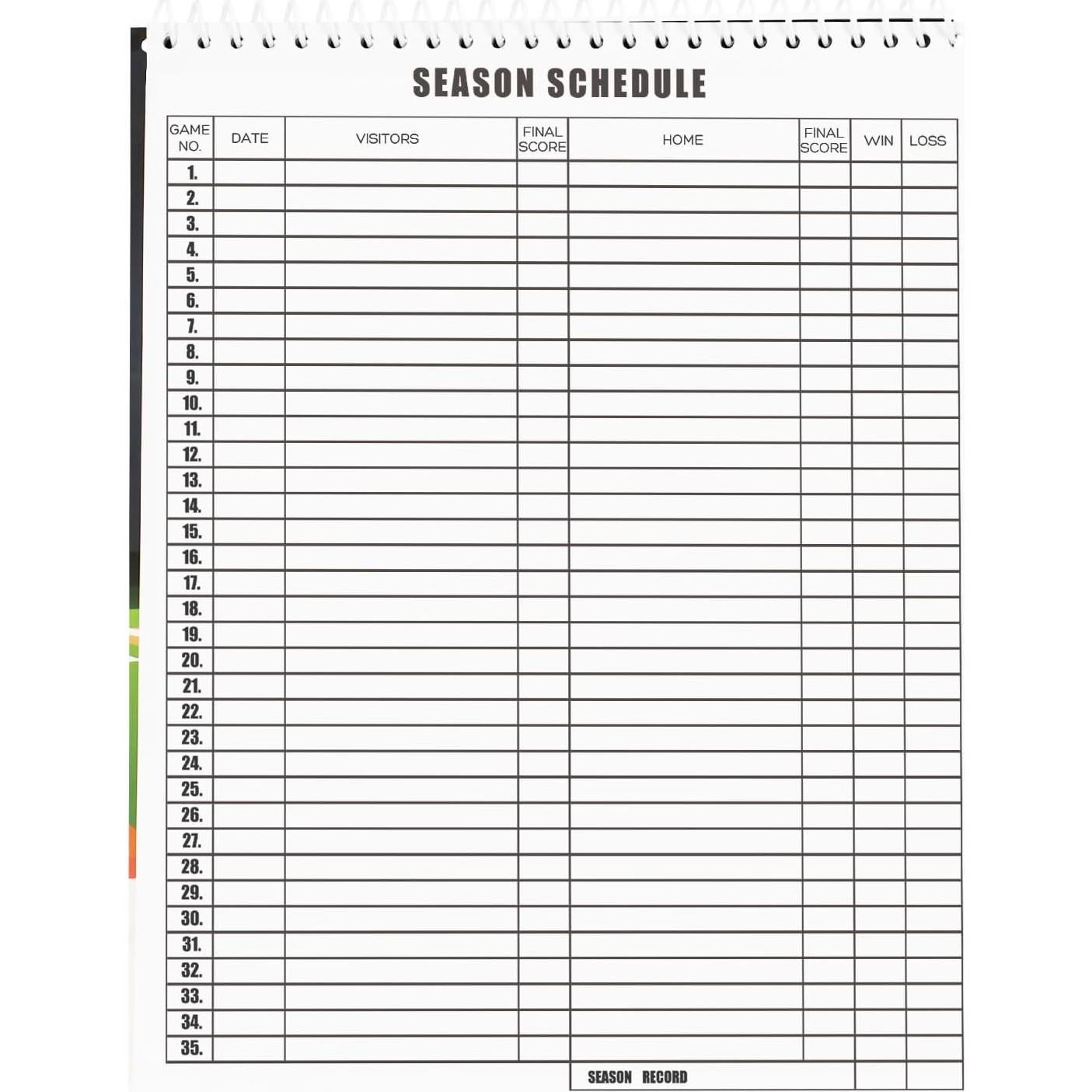 Libro de Puntuación de Béisbol y Softbol HIGHRAZON 35 Juegos