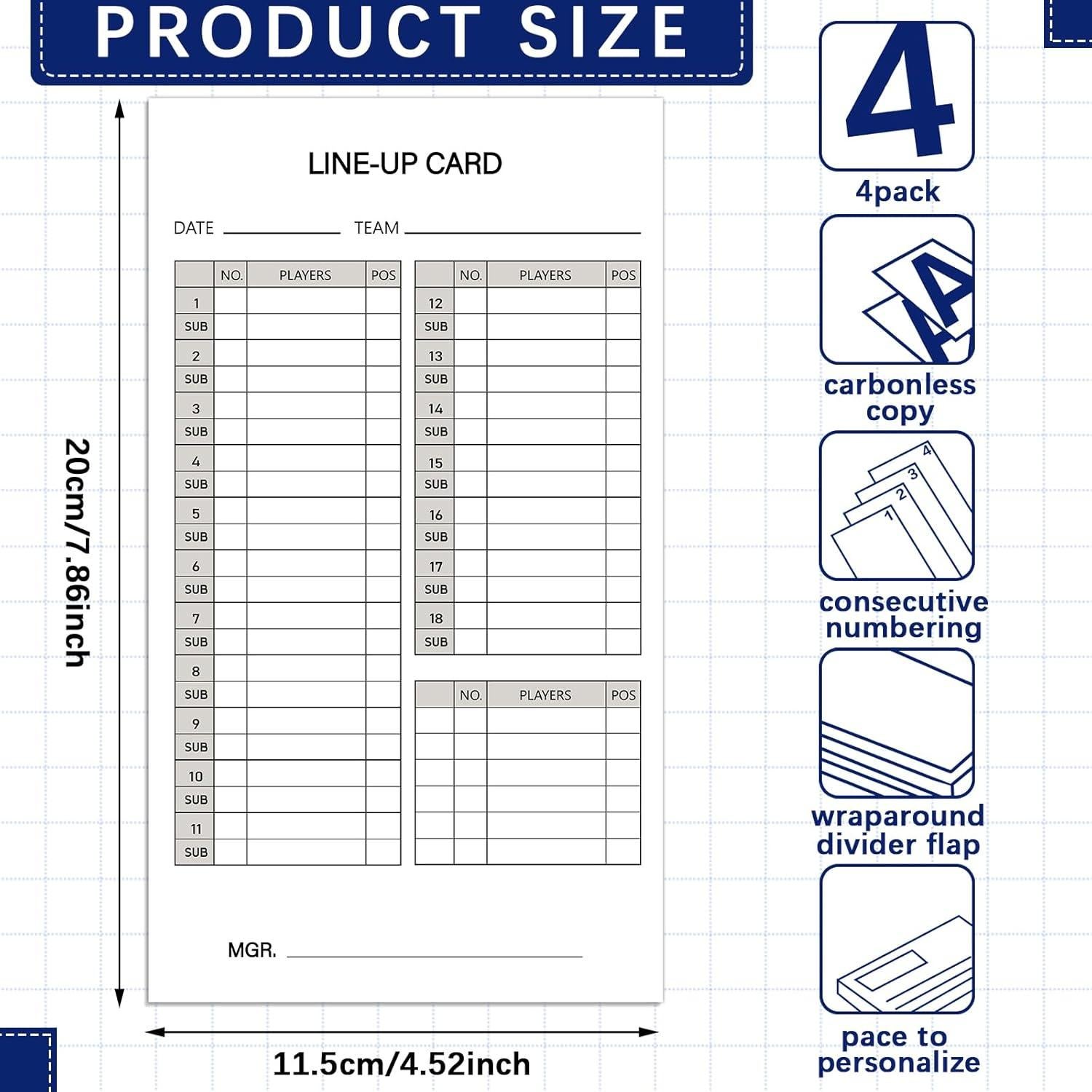 Libro de Puntuación y Tarjetas de Alineación Zhanmai Béisbol