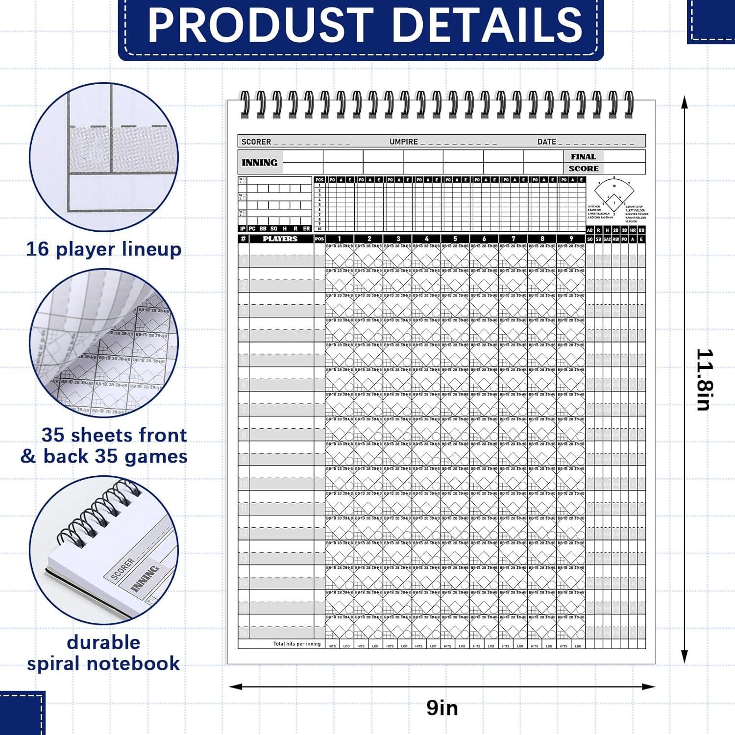 Libro de Puntuación y Tarjetas de Alineación Zhanmai Béisbol