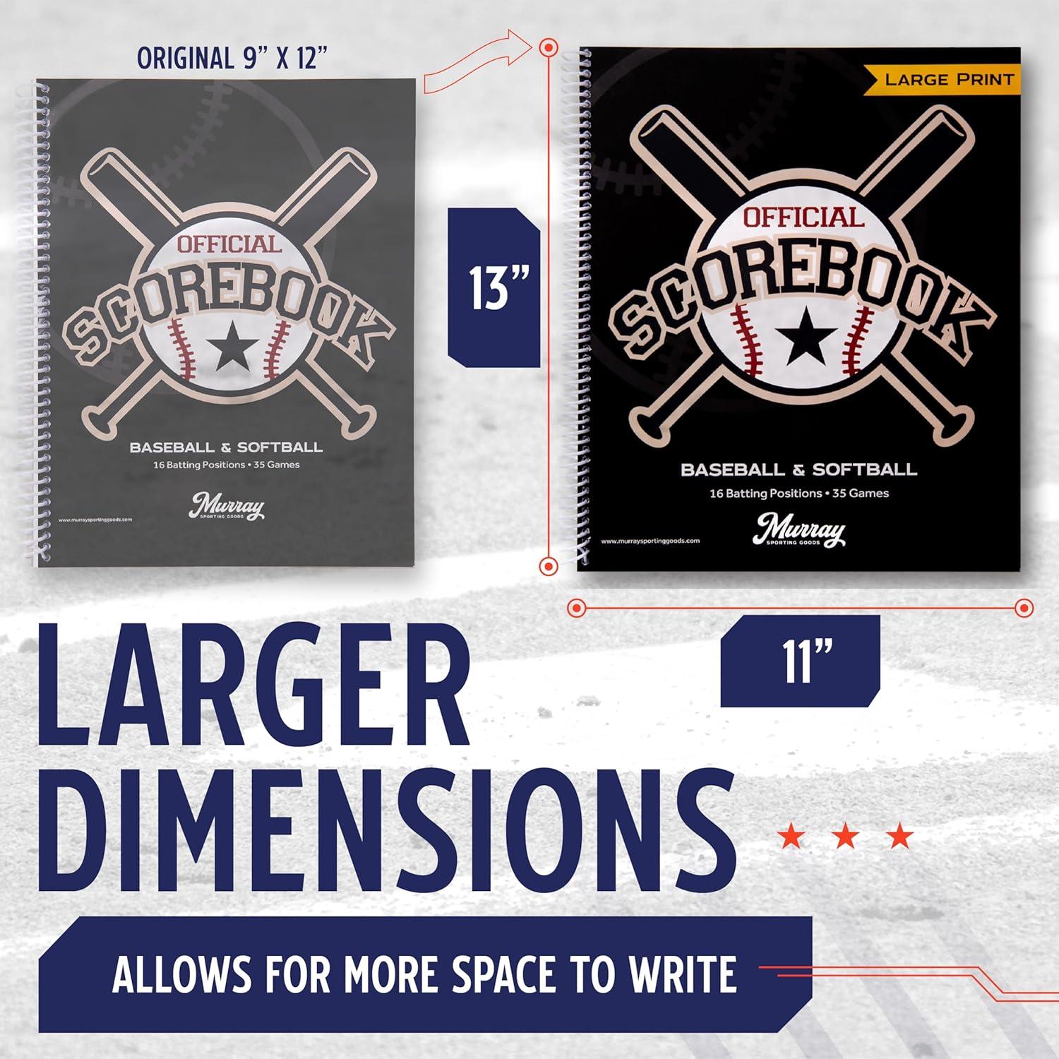Libro de Puntuación de Béisbol/Sóftbol Murray - Letra Grande 35 Juegos