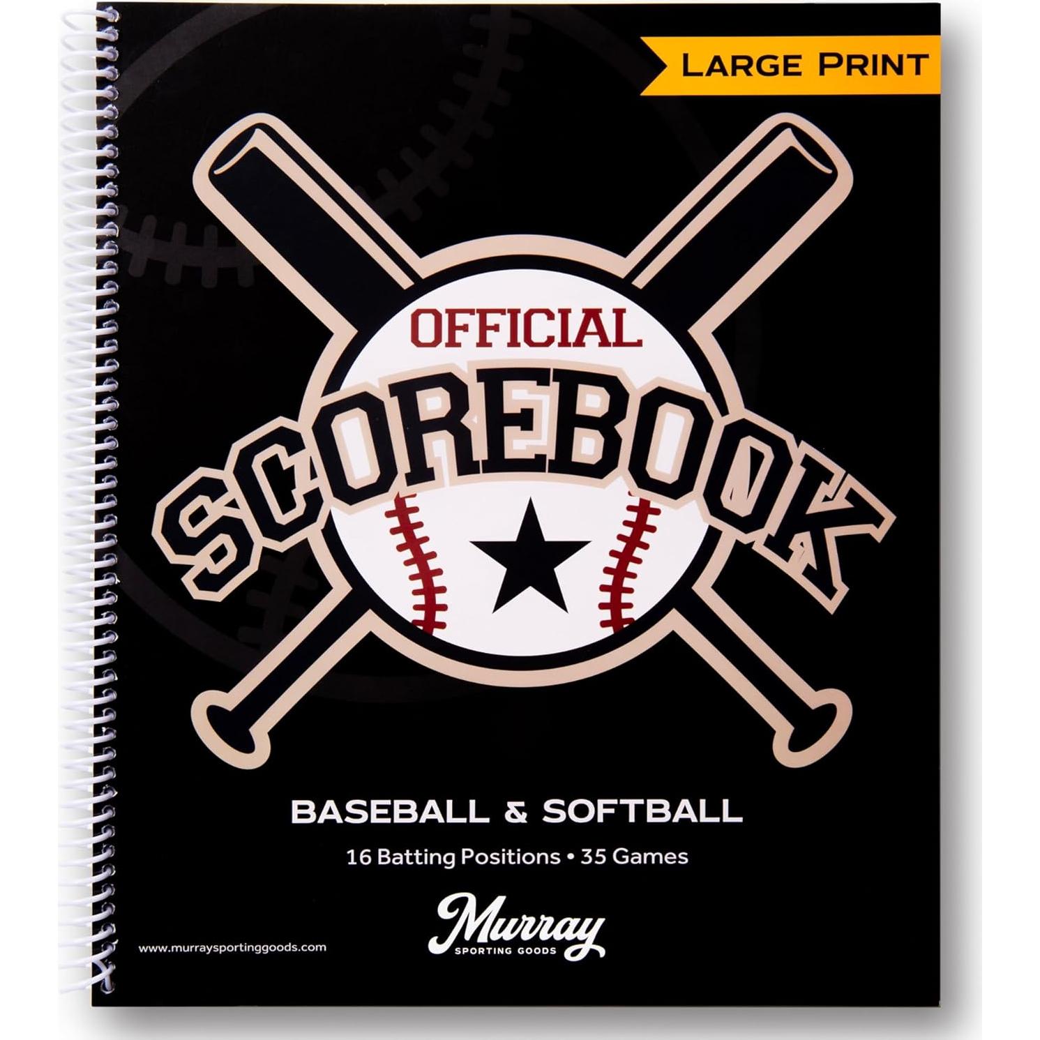 Libro de Puntuación de Béisbol/Sóftbol Murray - Letra Grande 35 Juegos