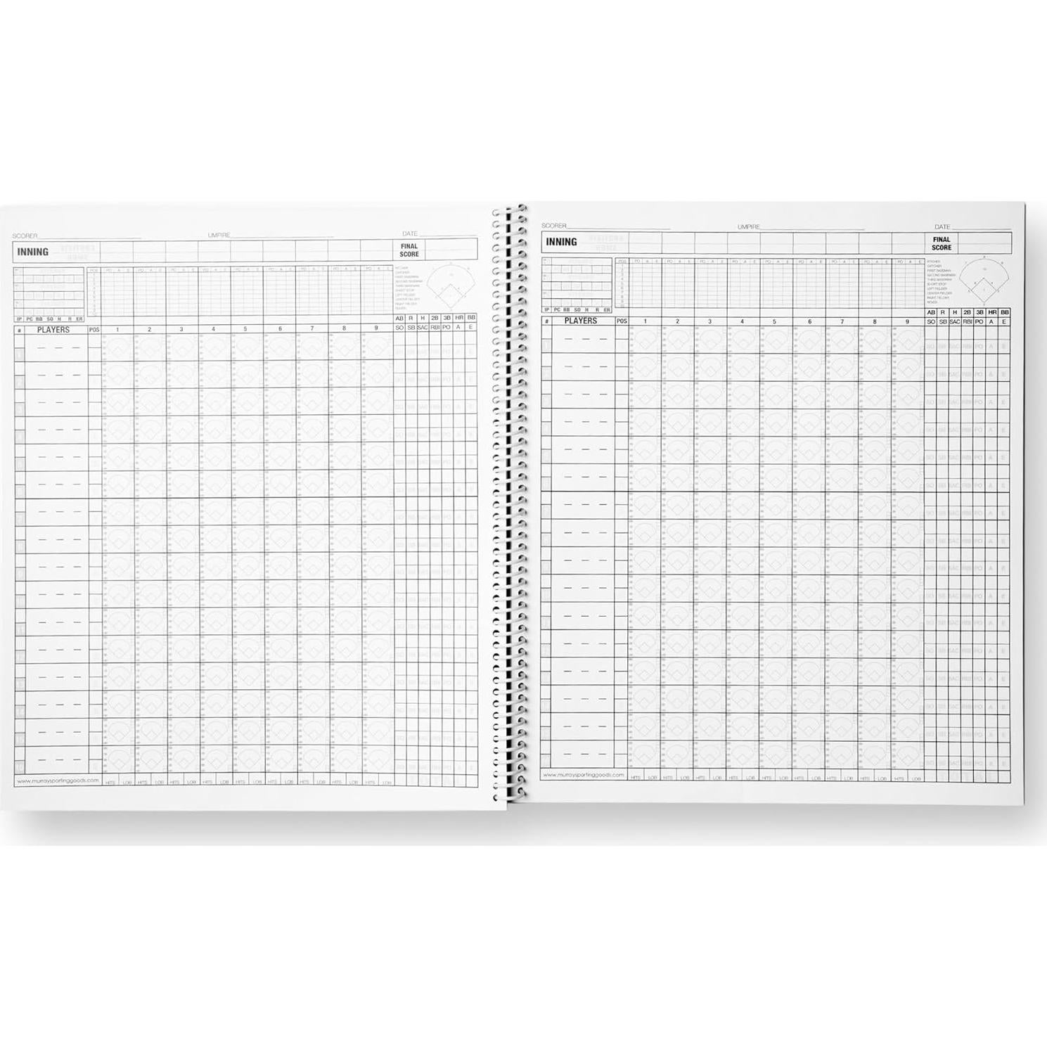 Libro de Puntuación de Béisbol/Sóftbol Murray - Letra Grande 35 Juegos