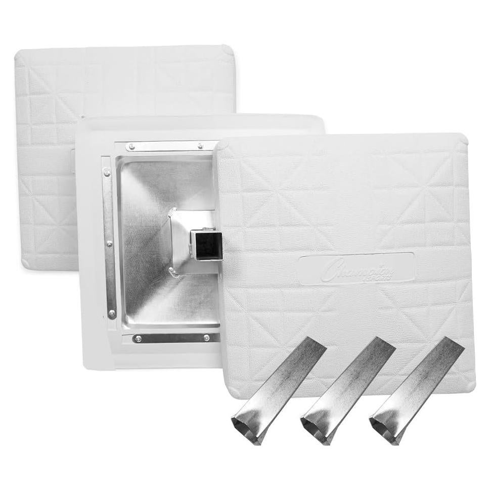 Conjunto de Bases de Béisbol Ancladas Champion Sports Pro - 3 Bases Resistentes