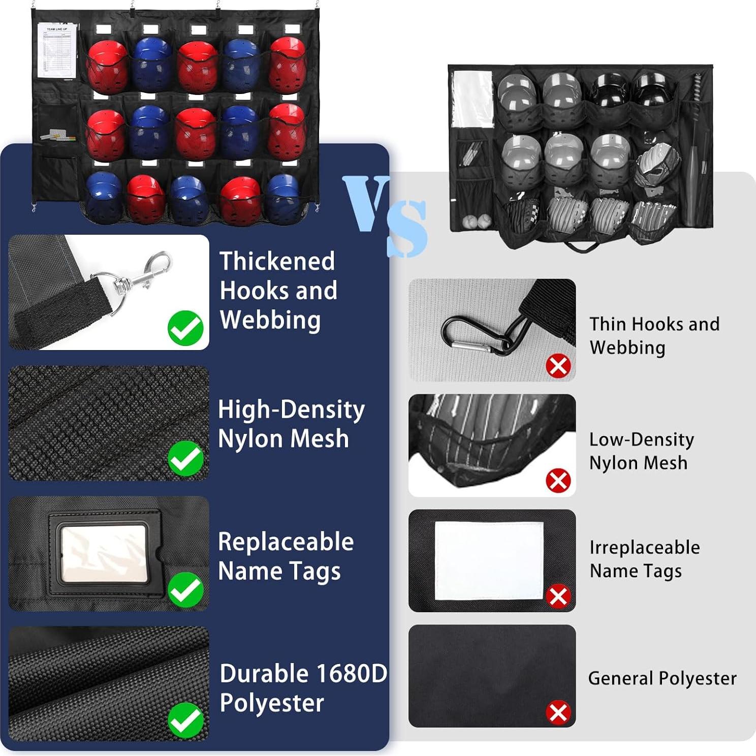 Organizador de Dugout NVAAV para 15 Cascos y Guantes