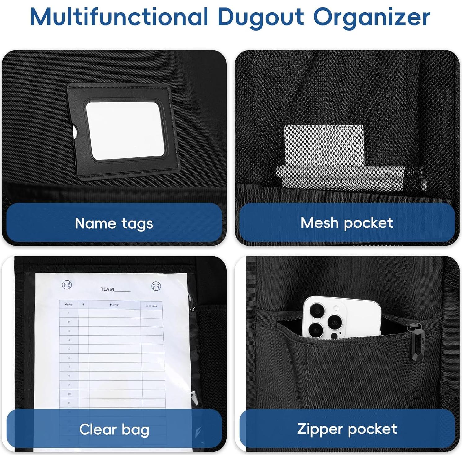 Organizador de Dugout KAVIGOR para Béisbol/Sóftbol - 15 Casco y Guante