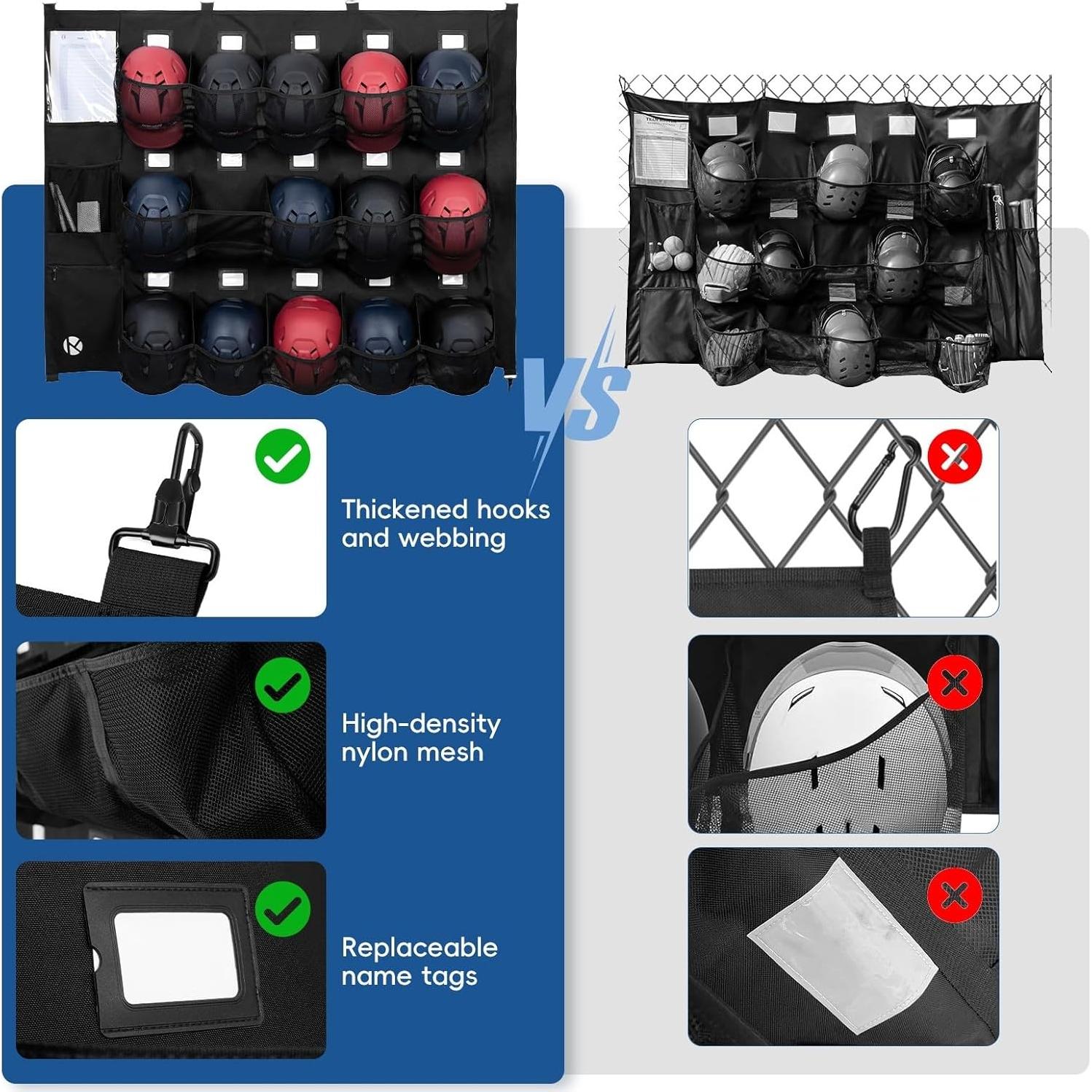 Organizador de Dugout KAVIGOR para Béisbol/Sóftbol - 15 Casco y Guante