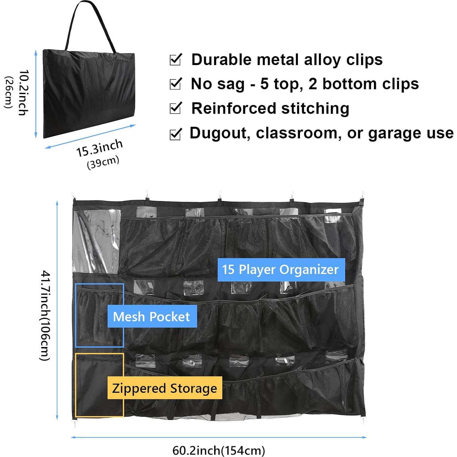 Organizador de Dugout de Béisbol MJFSGYO para 15 Jugadores
