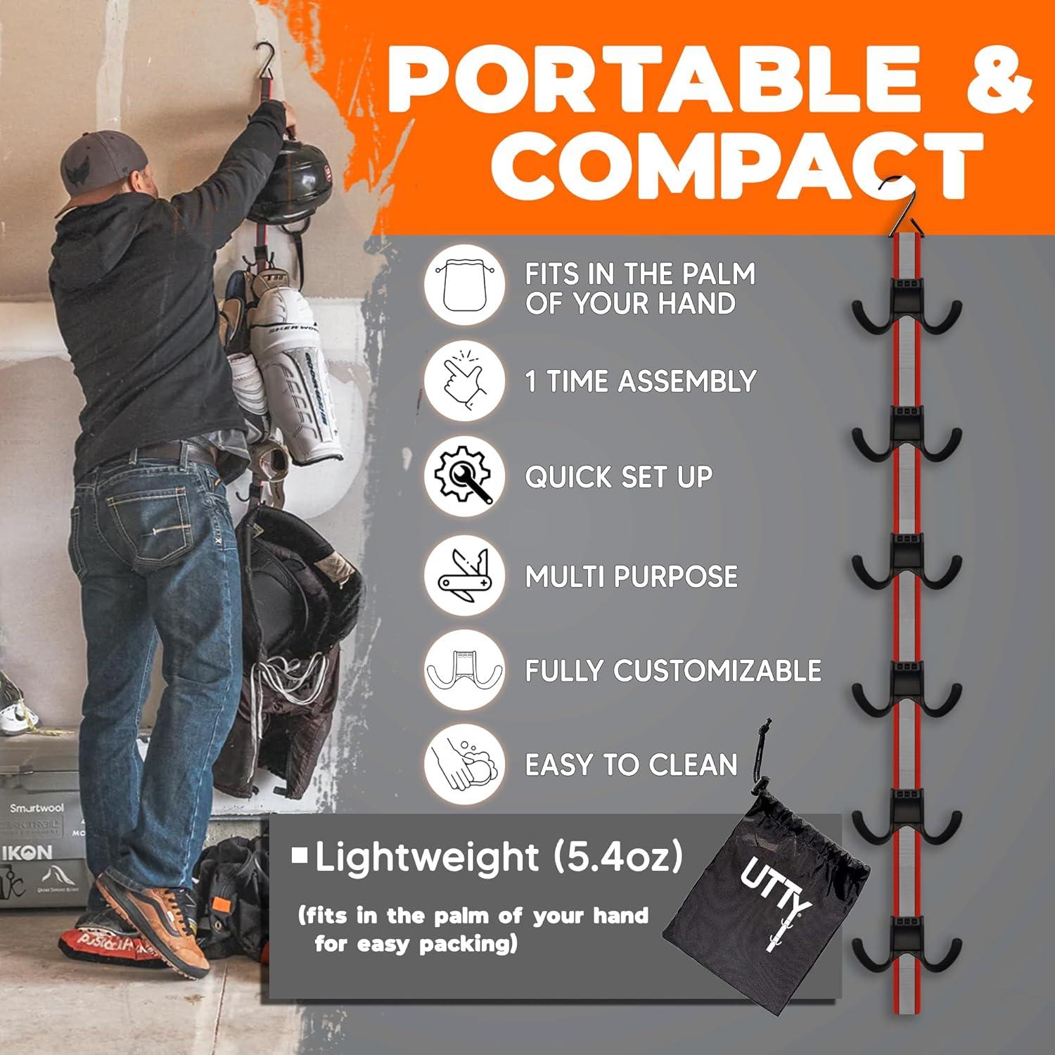 Soporte Colgante UTTY para Secar Equipos de Hockey - 6 Ganchos Ajustables