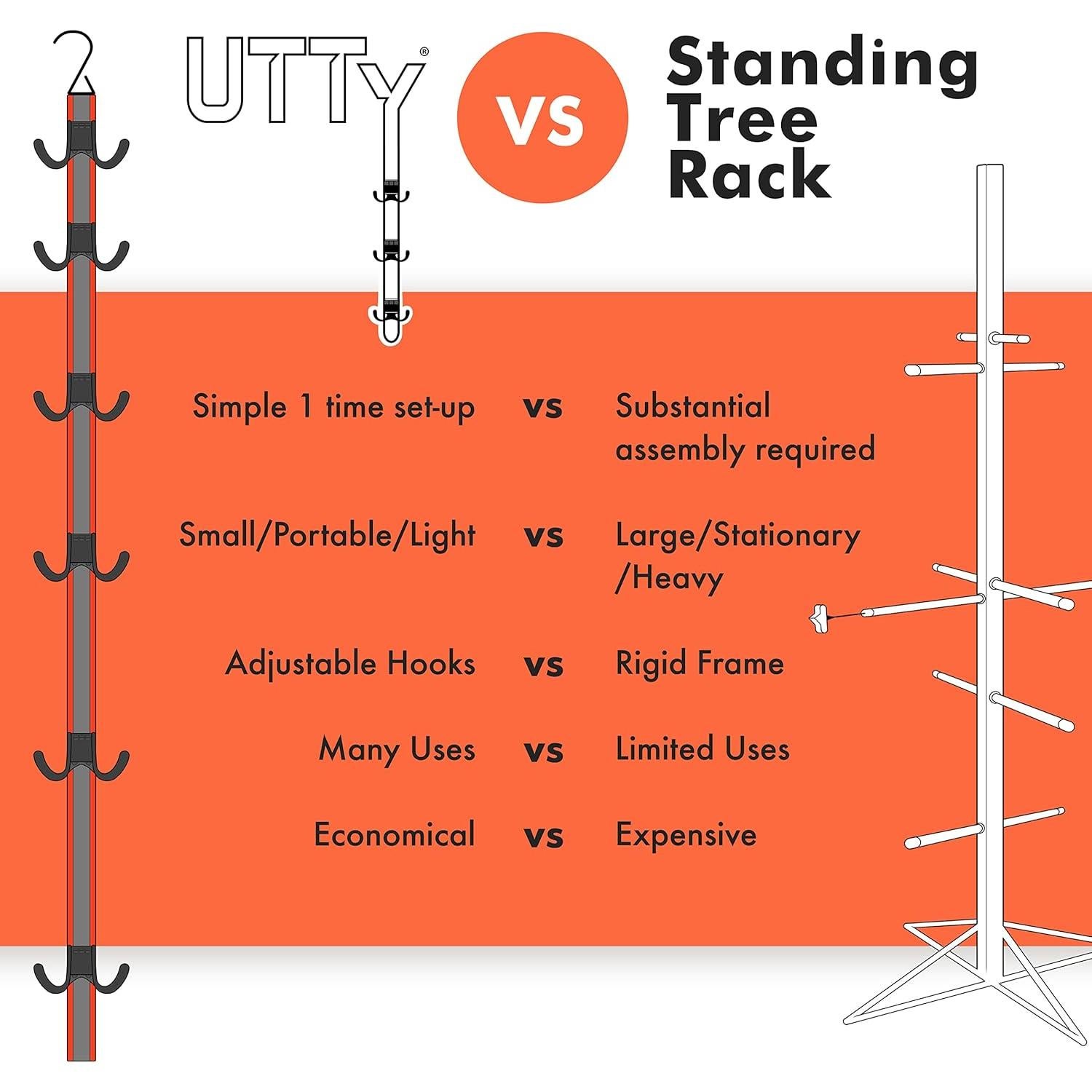 Soporte Colgante UTTY para Secar Equipos de Hockey - 6 Ganchos Ajustables