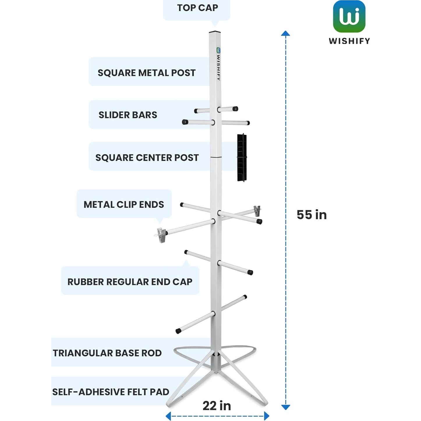 Soporte para Secar Equipos de Hockey Wishify - Estante Metal 140x56cm