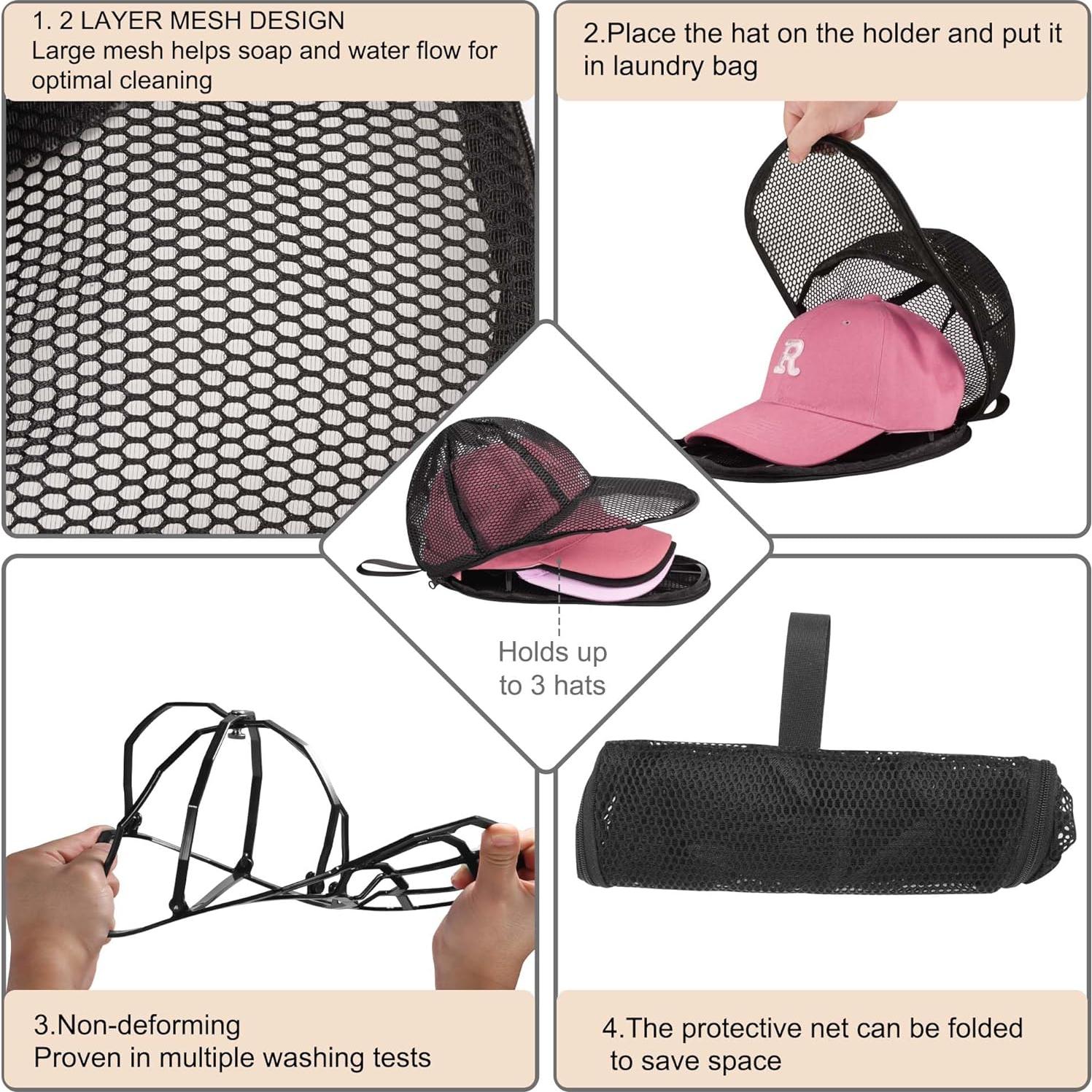 Cesta de Lavado de Gorras Nzcvuias - 2 Piezas Color Negro