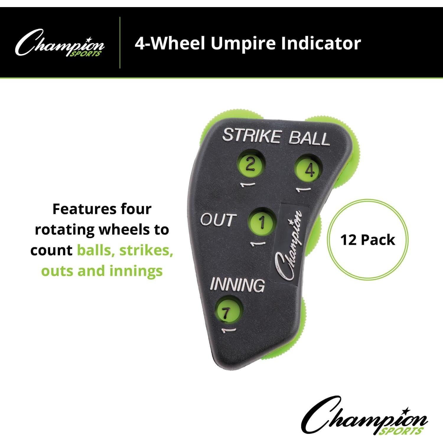 Indicador de conteo de árbitro de béisbol Champion Sports - 4 ruedas