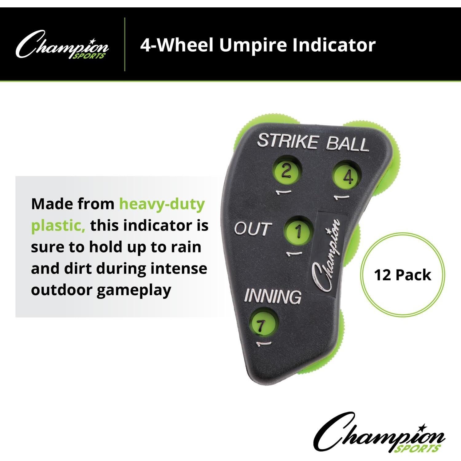 Indicador de conteo de árbitro de béisbol Champion Sports - 4 ruedas