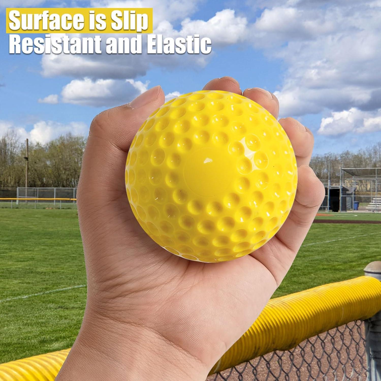 Paquete de 12 pelotas de béisbol Forcebucket 22.86 cm amarillas