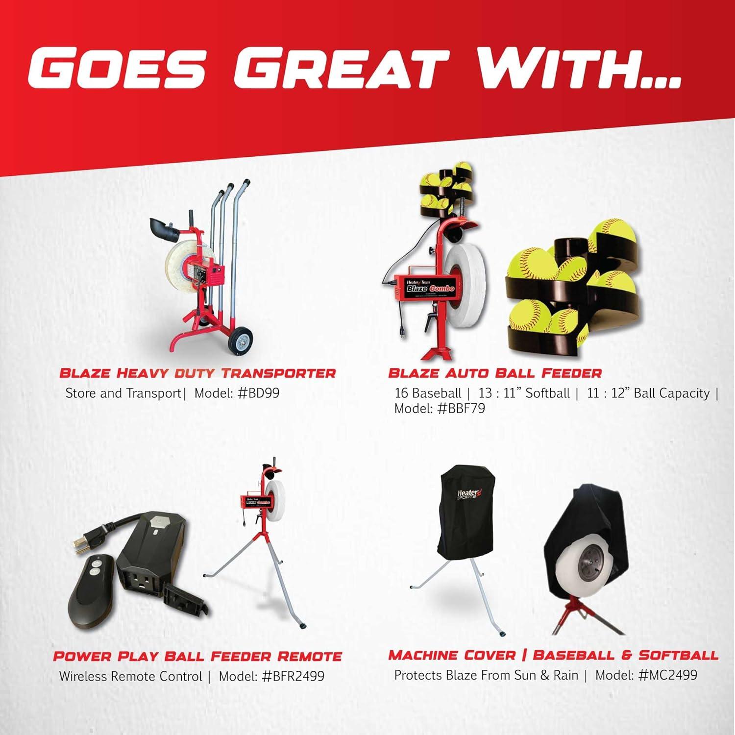 Máquina de Lanzamiento Heater BLAZE para Béisbol y Softbol 70 MPH