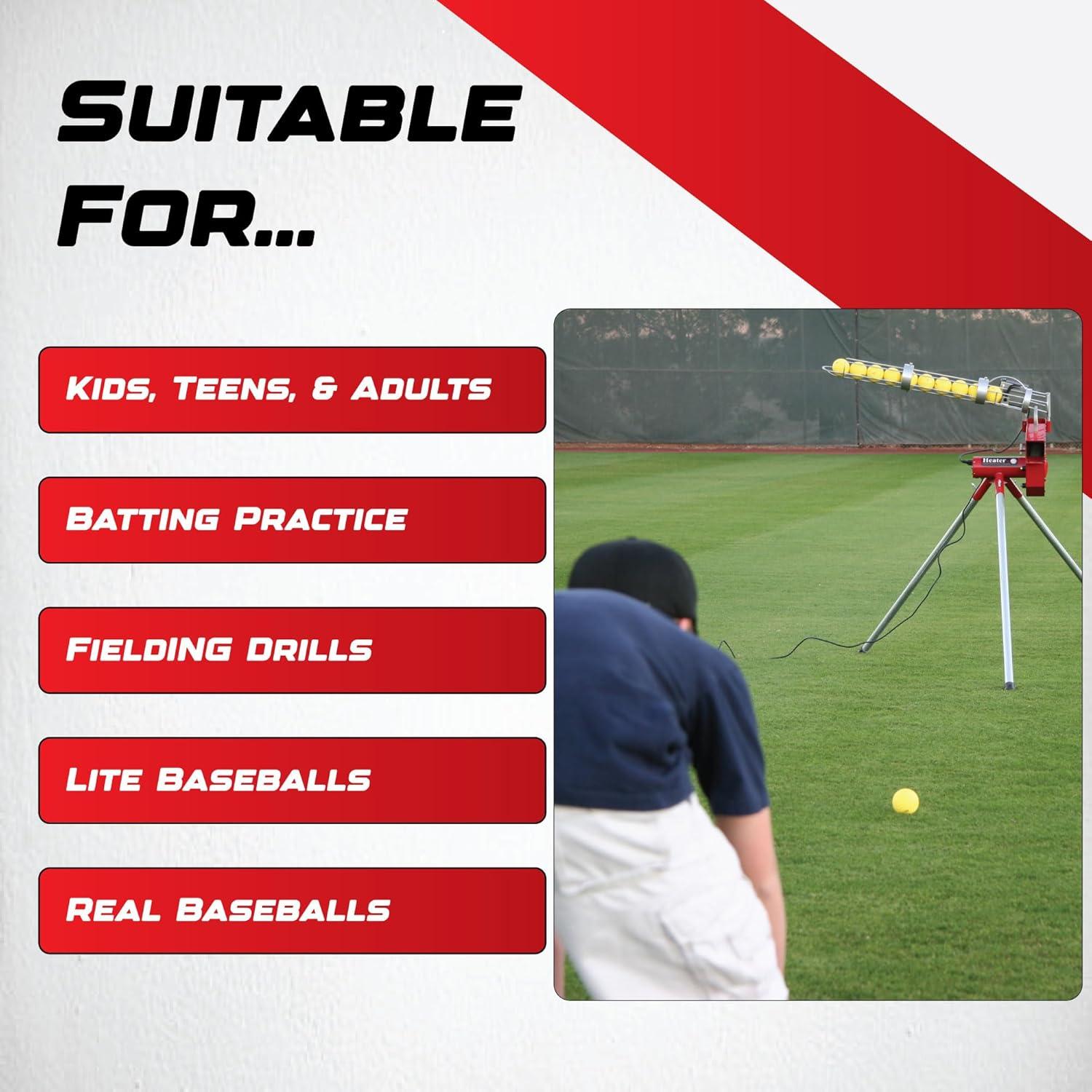 Máquina de Lanzamiento de Béisbol Heater HTR6000BB con Alimentador