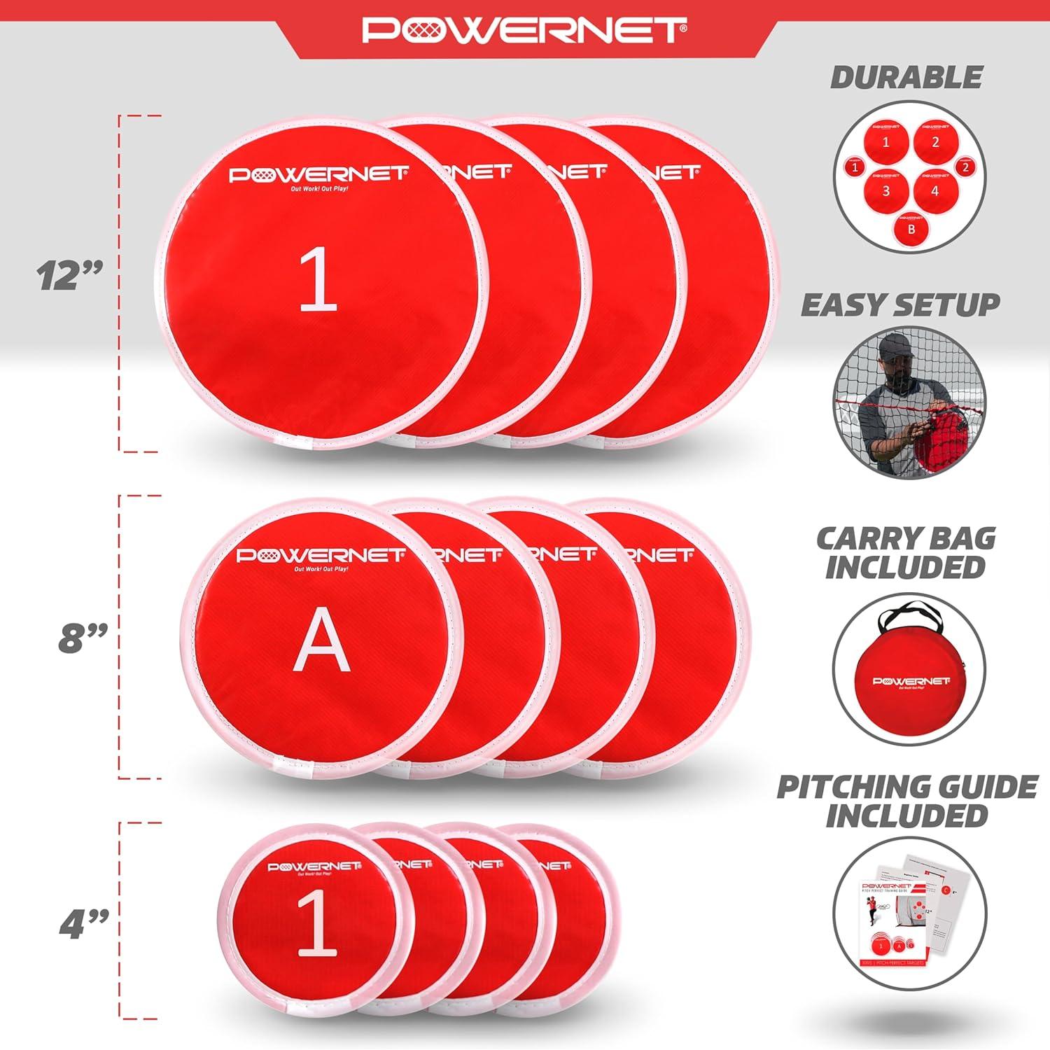 PowerNet Objetivos de Lanzamiento para Béisbol y Softbol - 12 Piezas