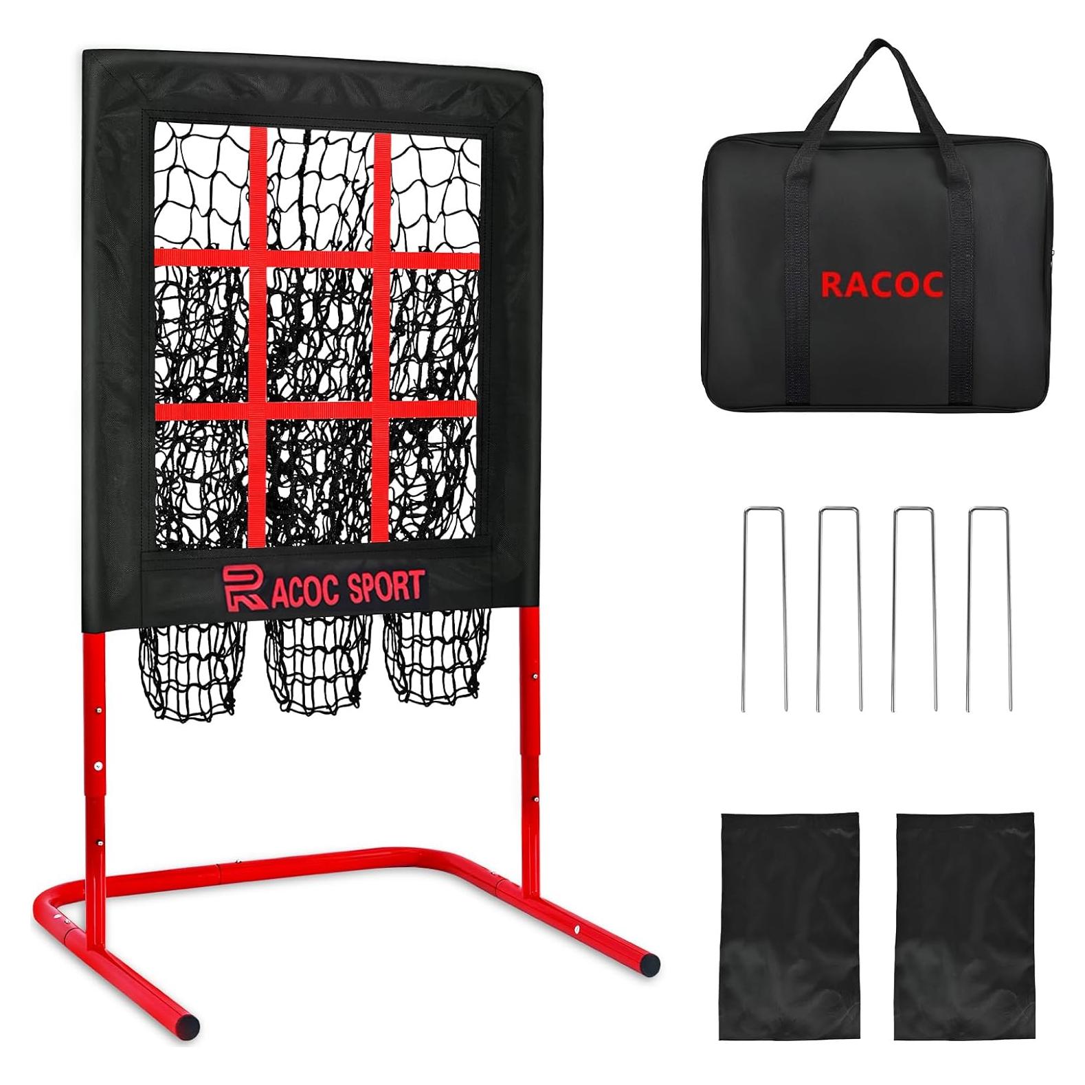 Red de Lanzamiento RACOC 9 Huecos Ajustable para Béisbol/Softbol